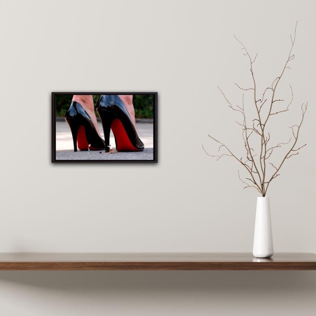 Roy’s People
Killer Heels
Limited edition photographic print featuring hand painted miniature figures.
Fuji Pearl Archival Paper
Image Size: 30 cm x 42 cm x 0.2 cm
Sold Unframed
(Please note that in situ images are purely an indication of how a