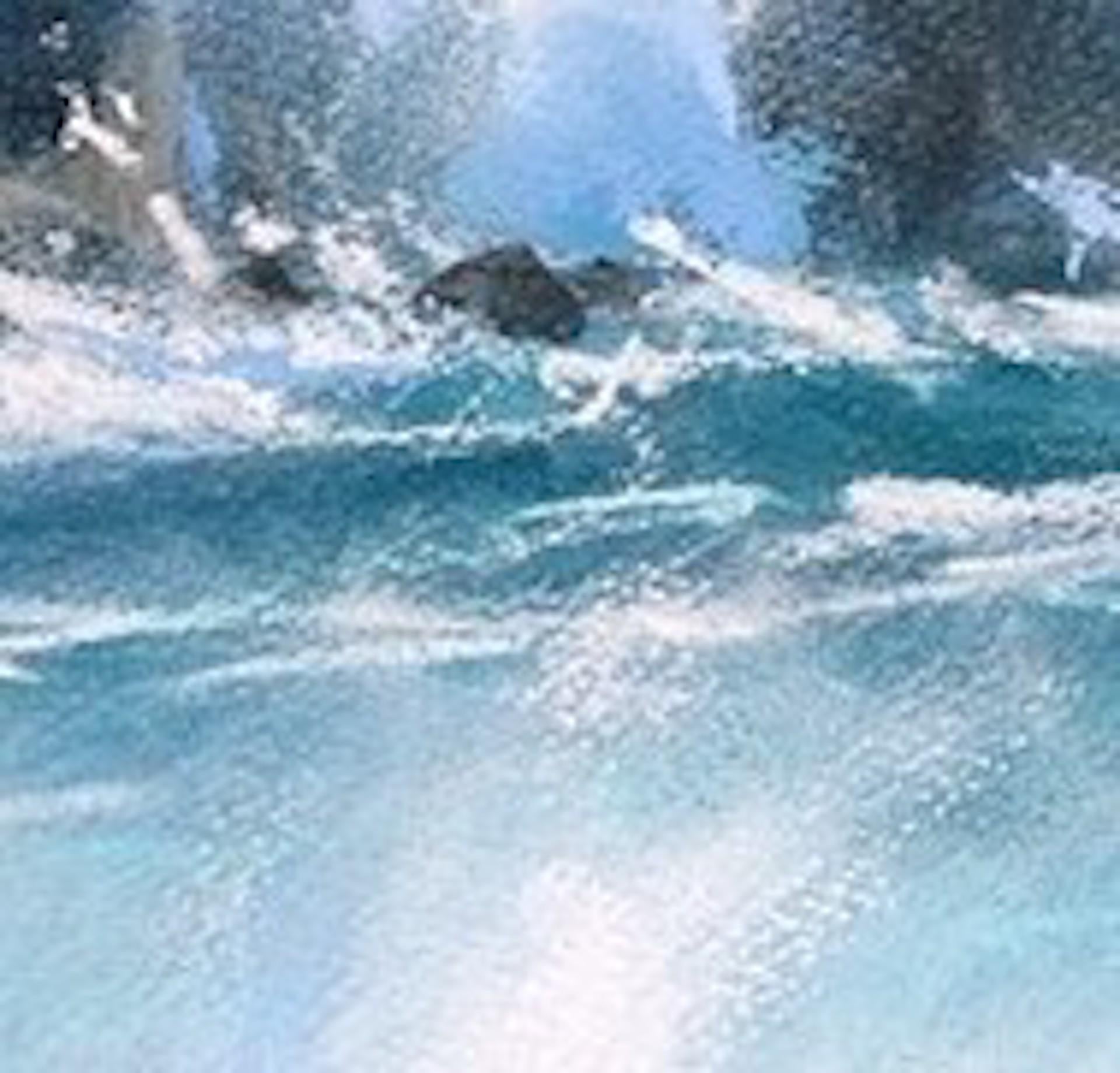 James Bartholomew
Westerly Squall
Limited Edition Giclee Print of 195
Image size: H 50cm (20″) x W 39 cm(15.5″)
Signed by the artist

Westerly Squall is a limited edition giclee print by James Bartholomew. The piece depicts foaming waves crashing