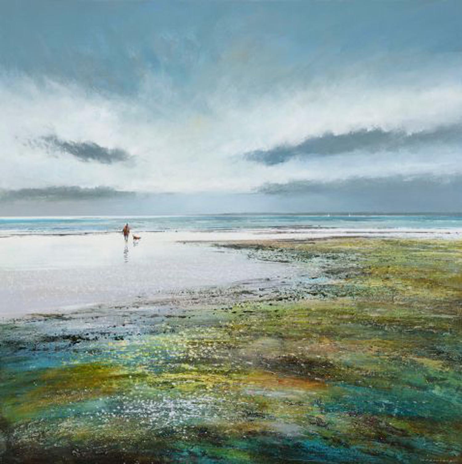 Michael Sanders, A Bracing Walk - Large Canvas Print, Seascape Art, Art Online