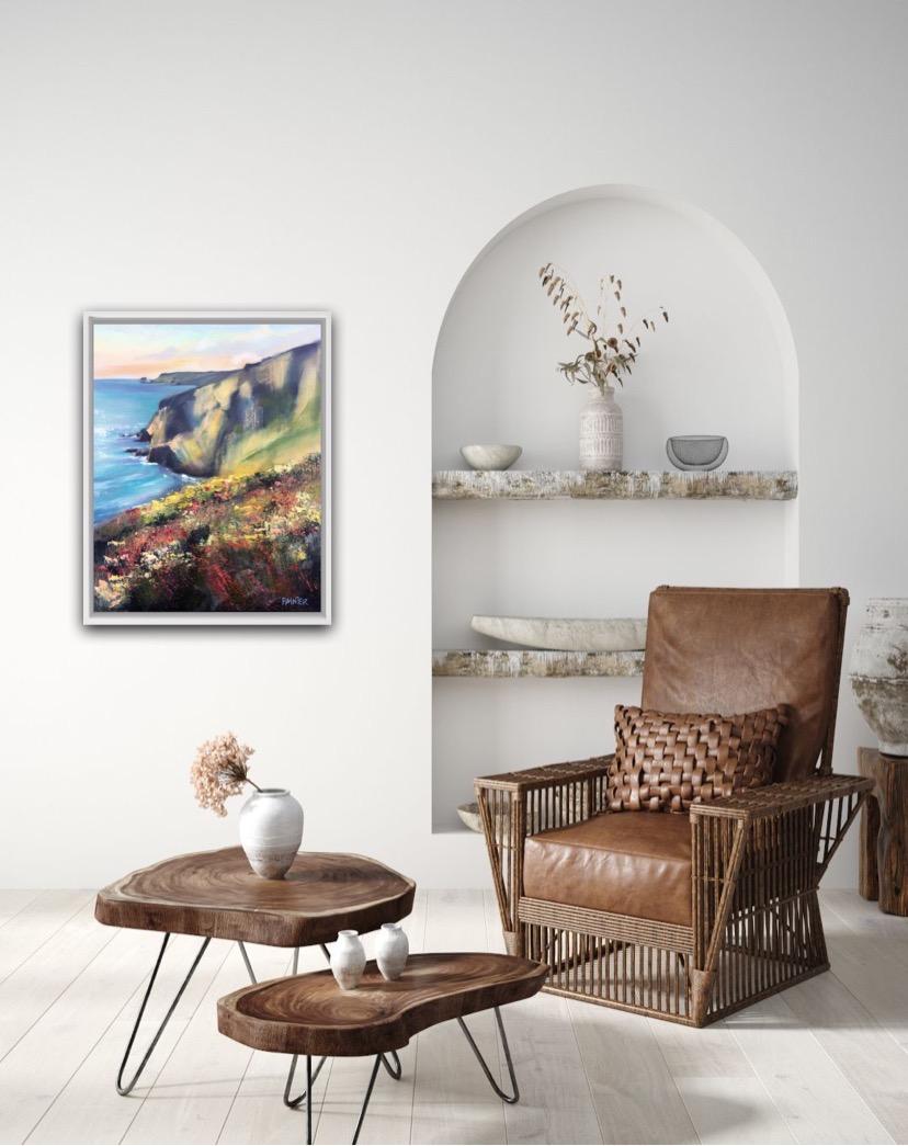 Rachel Painter, Scogliere di Porthtowan, dipinto originale di paesaggio, in vendita 5
