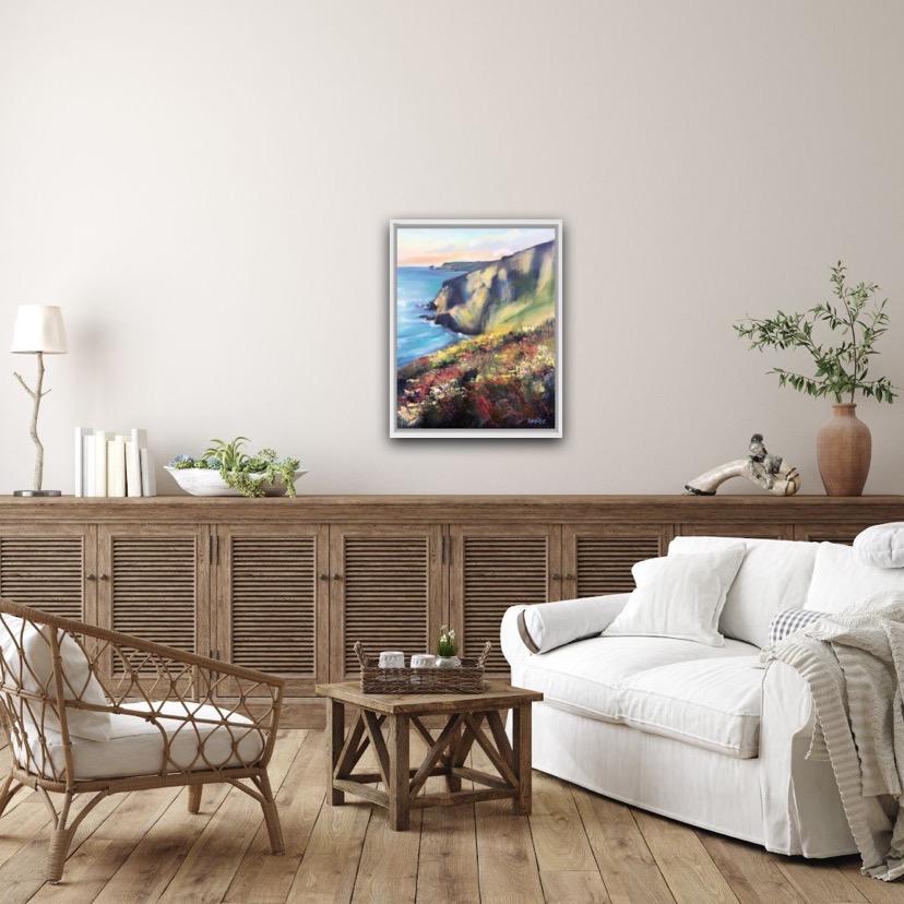Rachel Painter, Scogliere di Porthtowan, dipinto originale di paesaggio, in vendita 7