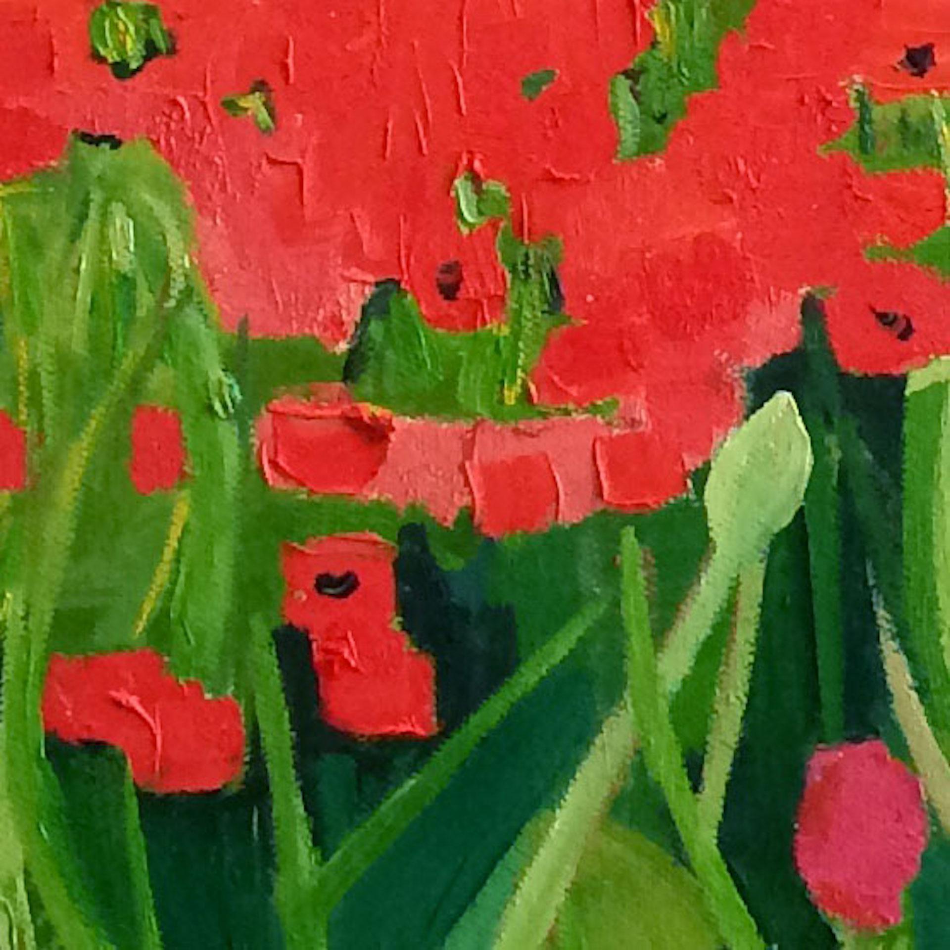 Eleanor Woolley, Poppies Near Naunton 2, Original Painting, Landscape Art 4