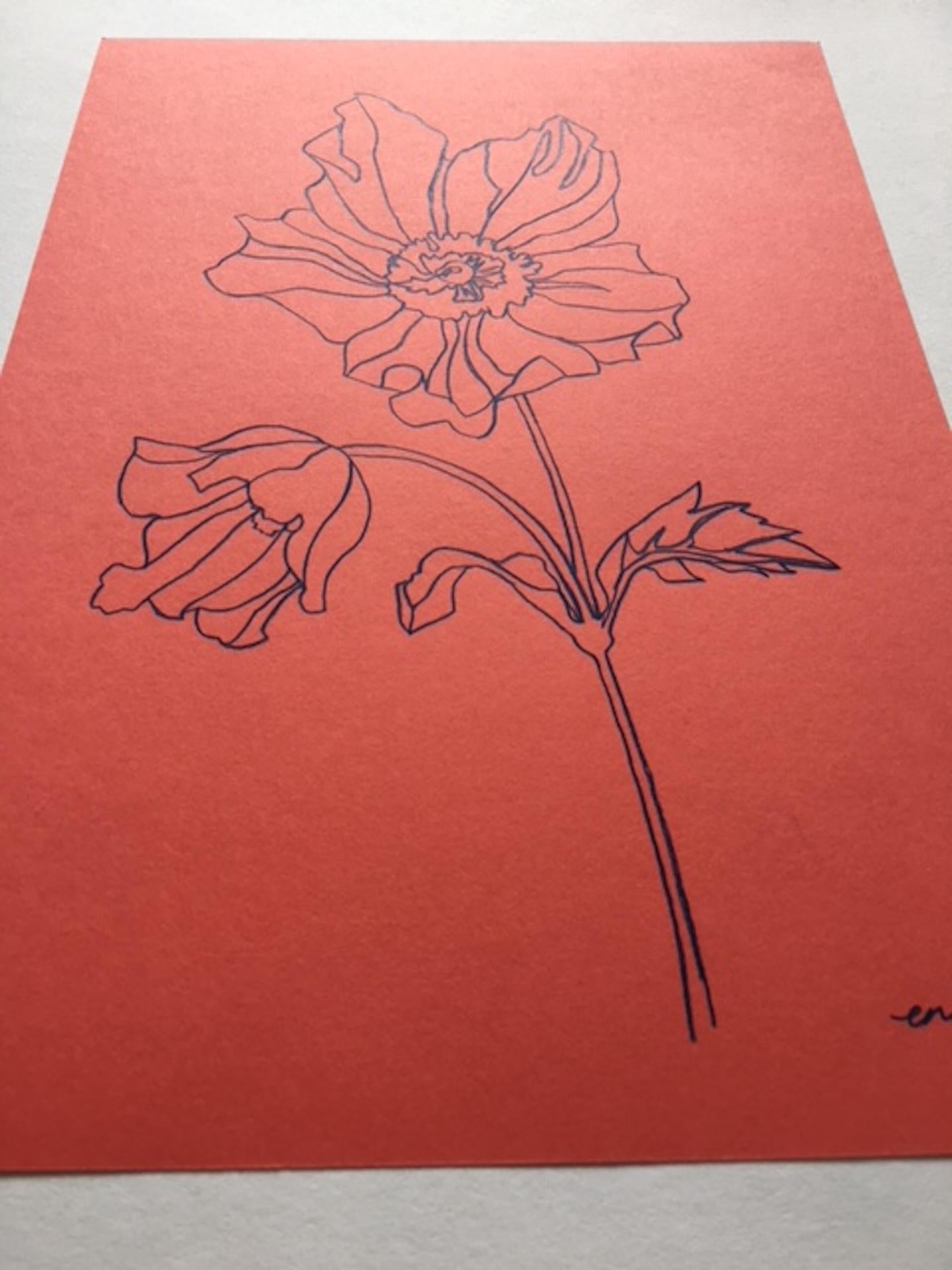Ellen Williams, Anemone I, Originalzeichnung, Erschwingliche Kunst, Minimalistische Kunst im Angebot 3
