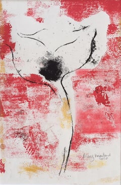 Mary Knowland, Poppy 20, Original Monoprint on Paper, Contemporary Art