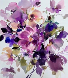 Jo Haran, Peony Love, Original Floral Painting, Contemporary Art, Affordable Art