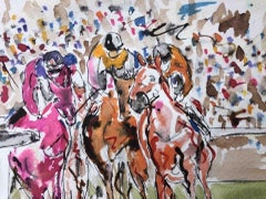 Garth Bayley, Round the Bend, Horse Racing Art, Affordable Art, Contemporary Art