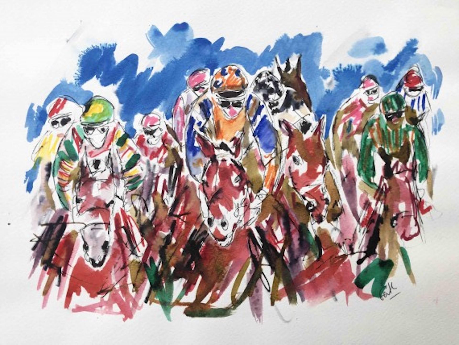 Garth Bayley, Heart of the Race, Horse Racing Art, Contemporary Art, Art Online