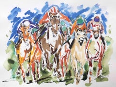 Garth Bayley, Down the Fairway, Art contemporain, Art de course de chevaux