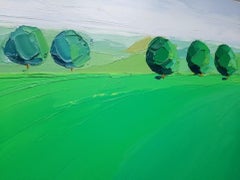 Georgie Dowling, Green Trees, Cotswolds, English Landscape Art, Affordable Art