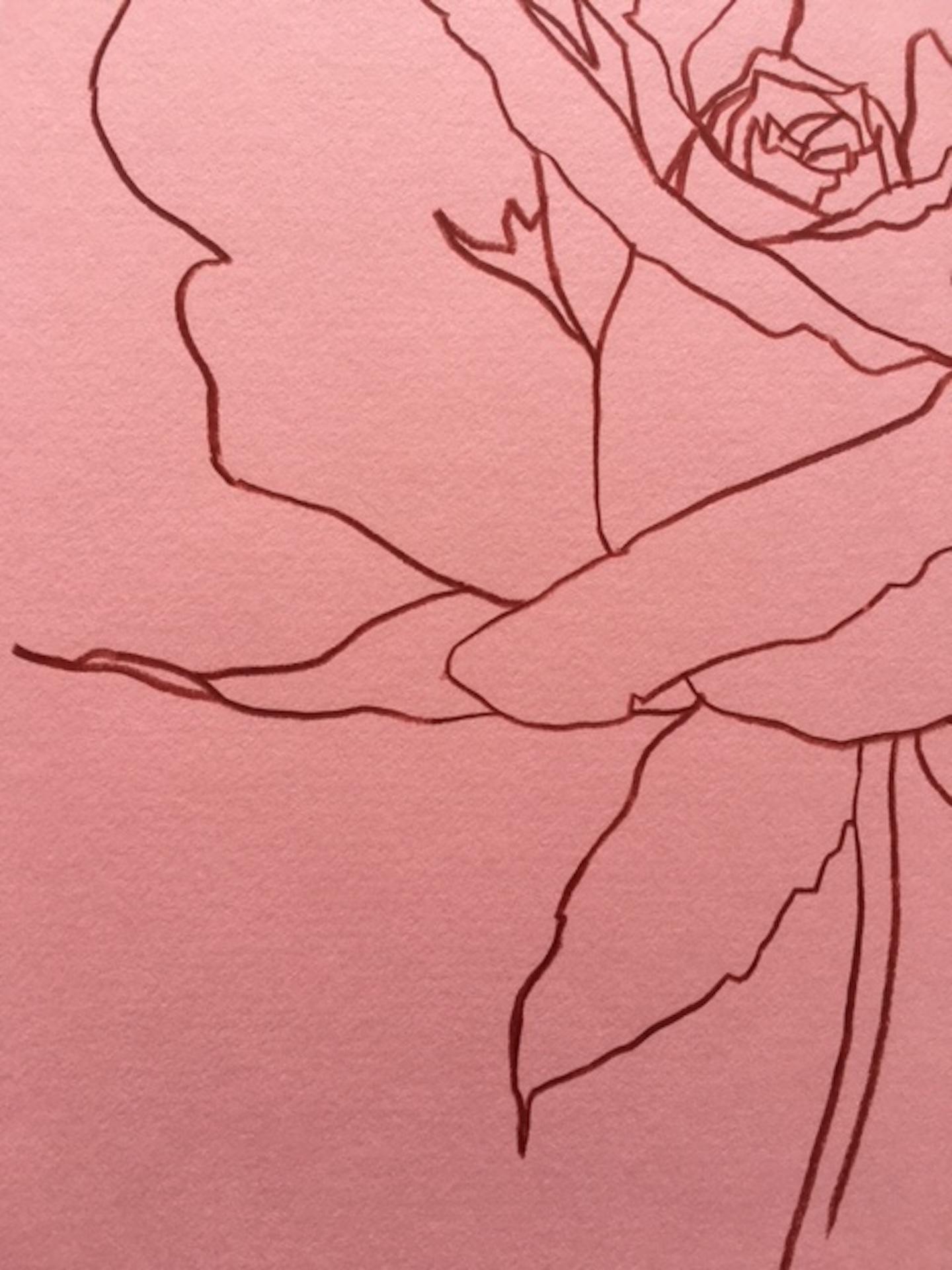 rose drawing front view