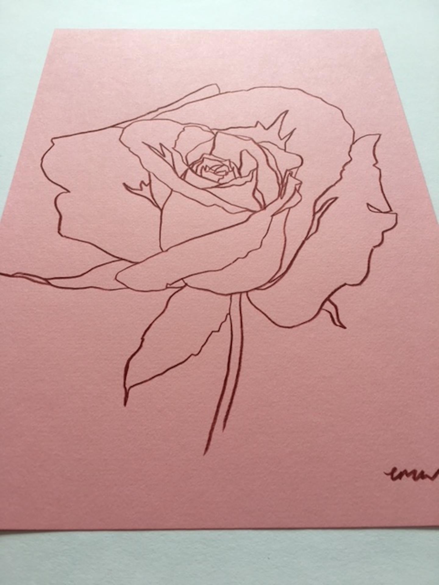 Ellen Williams
Rose VIII
Original drawing – coloured pencil on A4 150gsm paper

This drawing is one in a series of botanical line drawings depicting the seasonal flowers of English gardens and the countryside.
