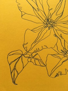 Ellen Williams, Clematis III, Original drawing, Affordable Art, Floral Drawing