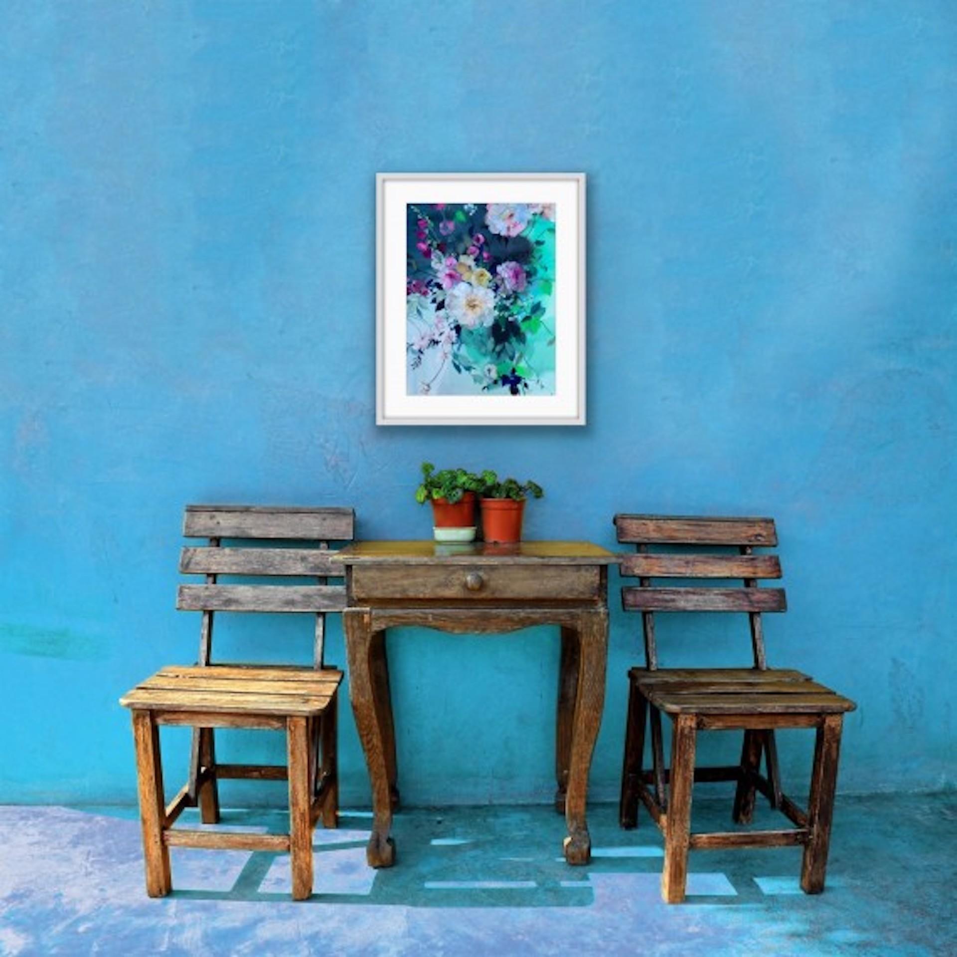 Jo Haran, Desiderio di luce, Arte floreale, Pittura mista originale in vendita 6