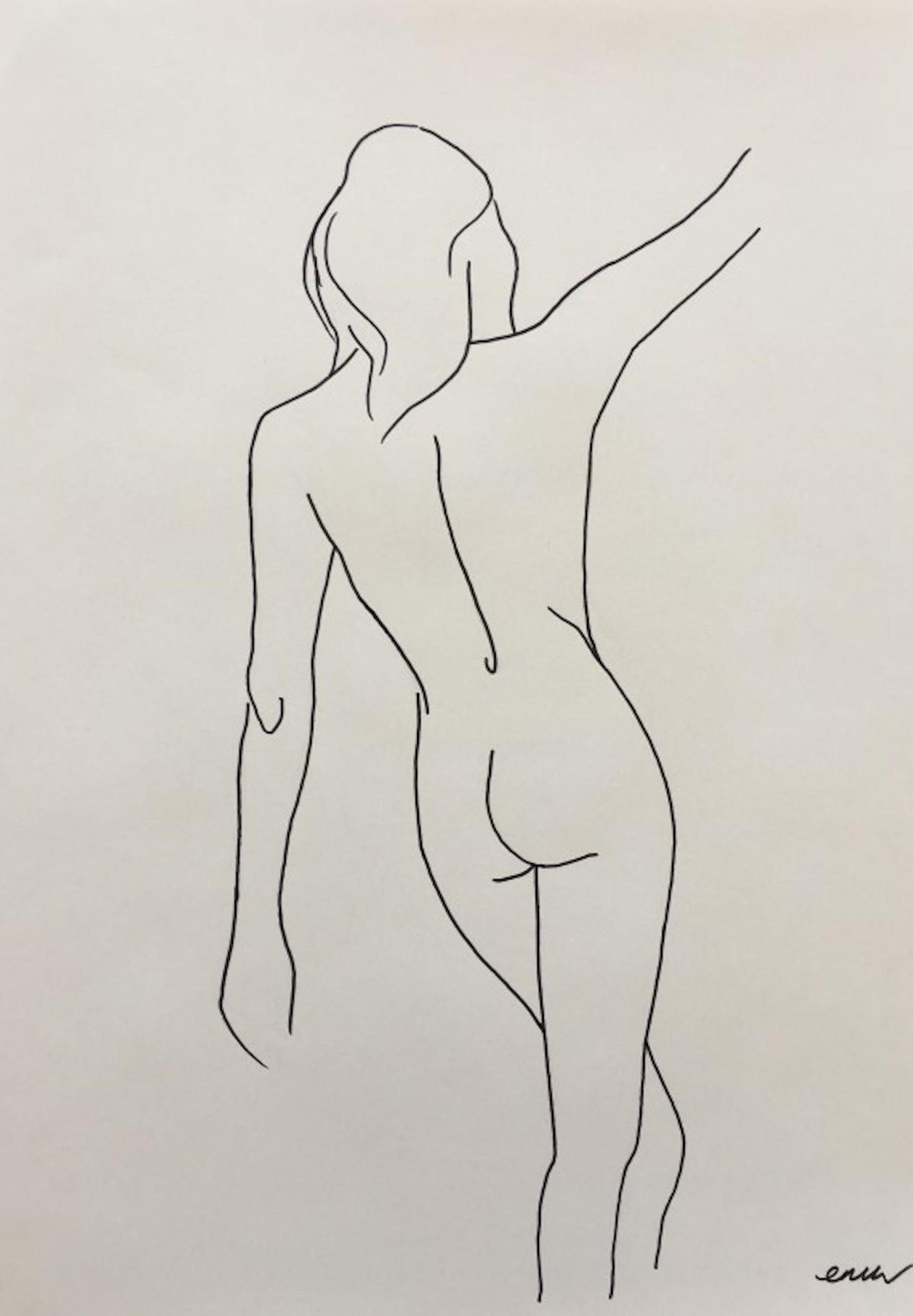 Ellen Williams, Nude IV, Original Nude-Figurative Zeichnung, Zeitgenössische Kunst