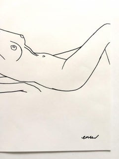 Nude 9, Ellen Williams, Original Drawing, Figurative Nude Portraiture, Pen Art