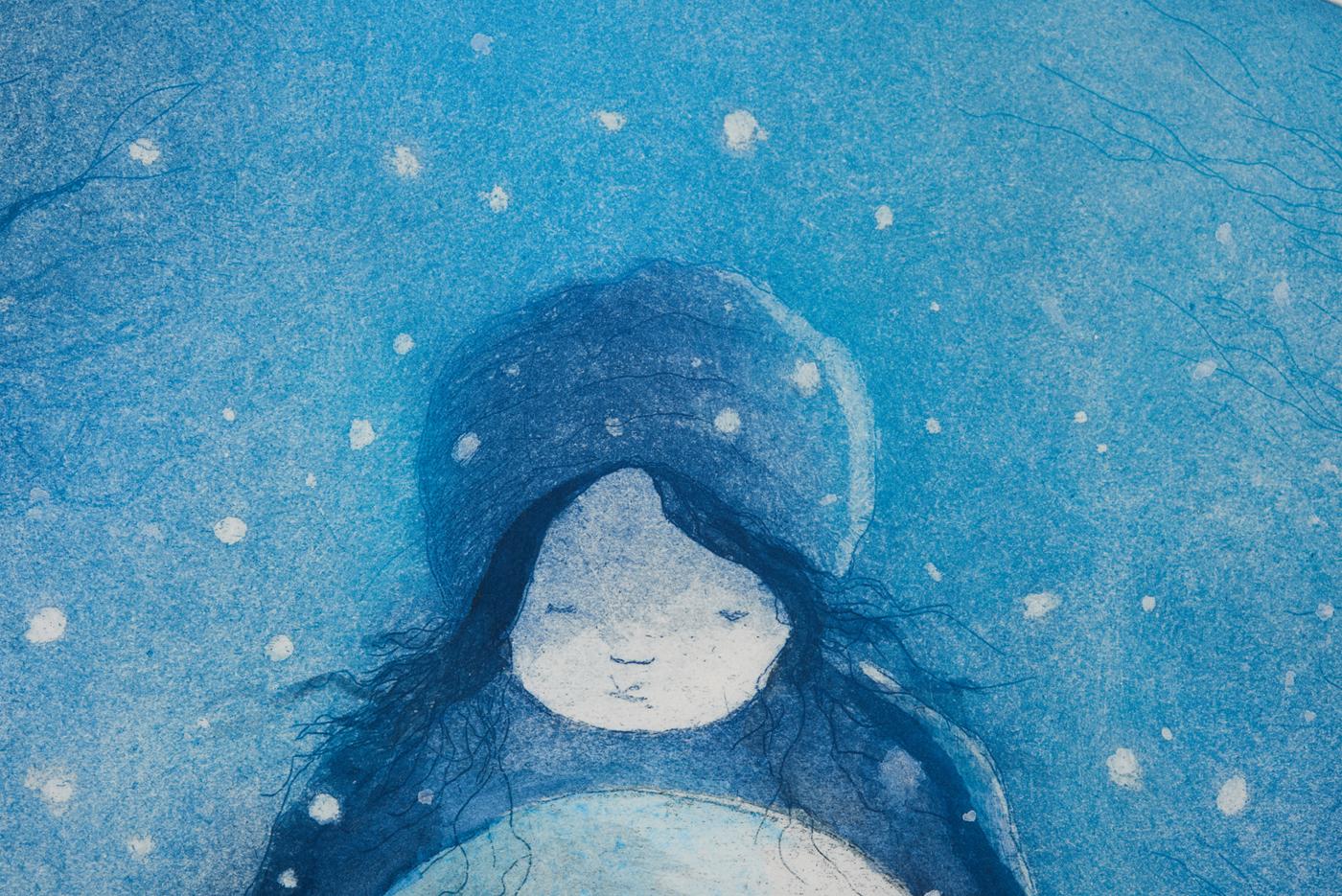 Schnee Globus, Druck in limitierter Auflage, – Art von Rebecca Denton