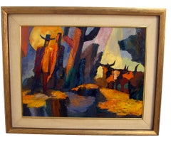 Abstract Western Landscape Painting by California Artist Anthony Rizzo
