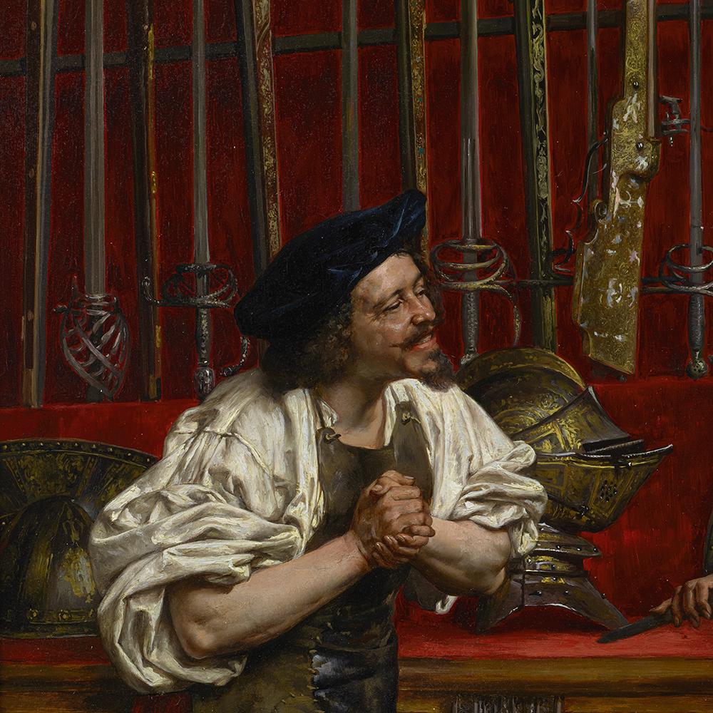 The New Sword - Academic Painting by Adolphe-Alexandre Lesrel