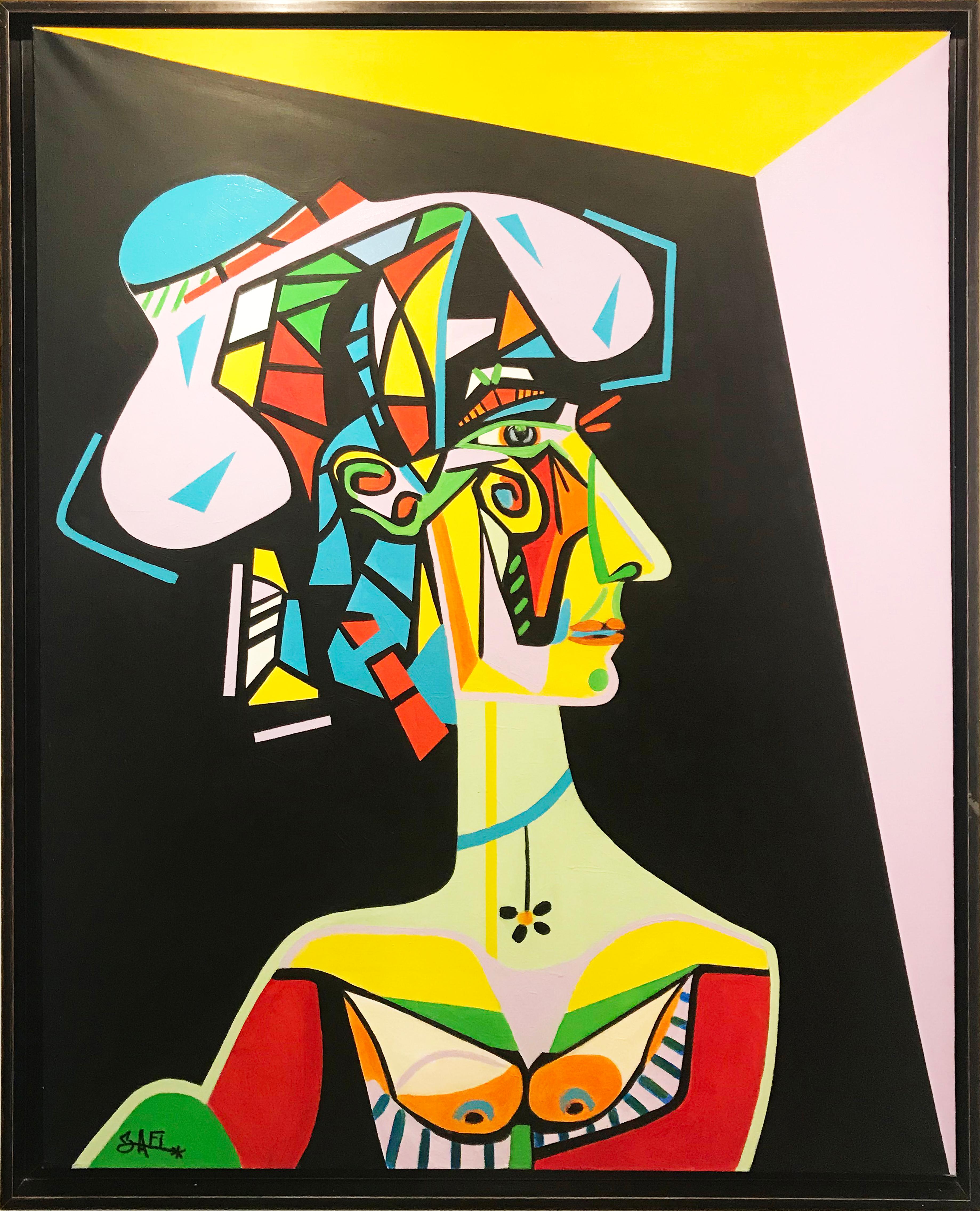 Original Cubist oil on canvas painting by ZAFI - "Madame Picasso"