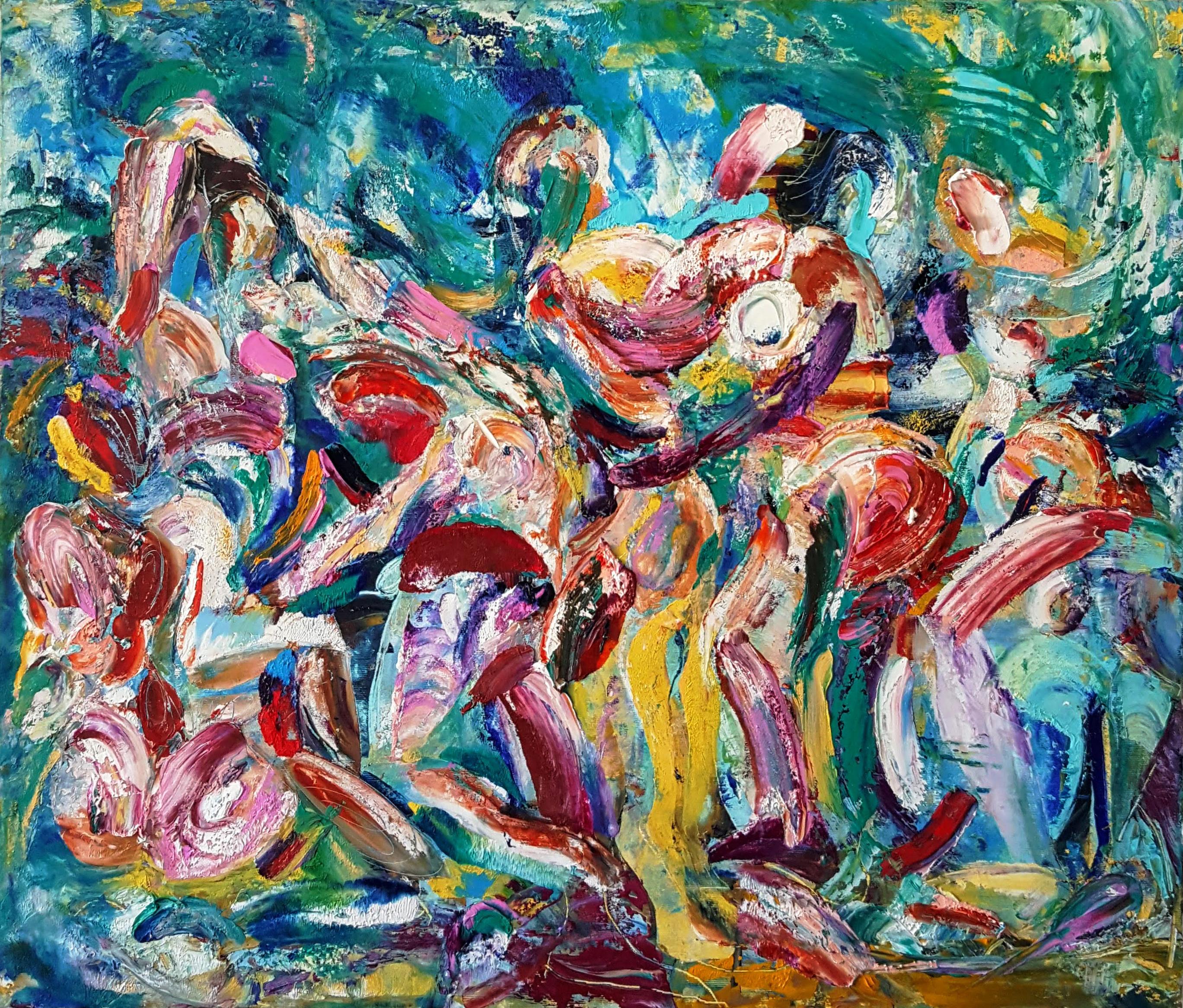 Abstract Painting di Dimitar Hinkov - Colazione sull'erba