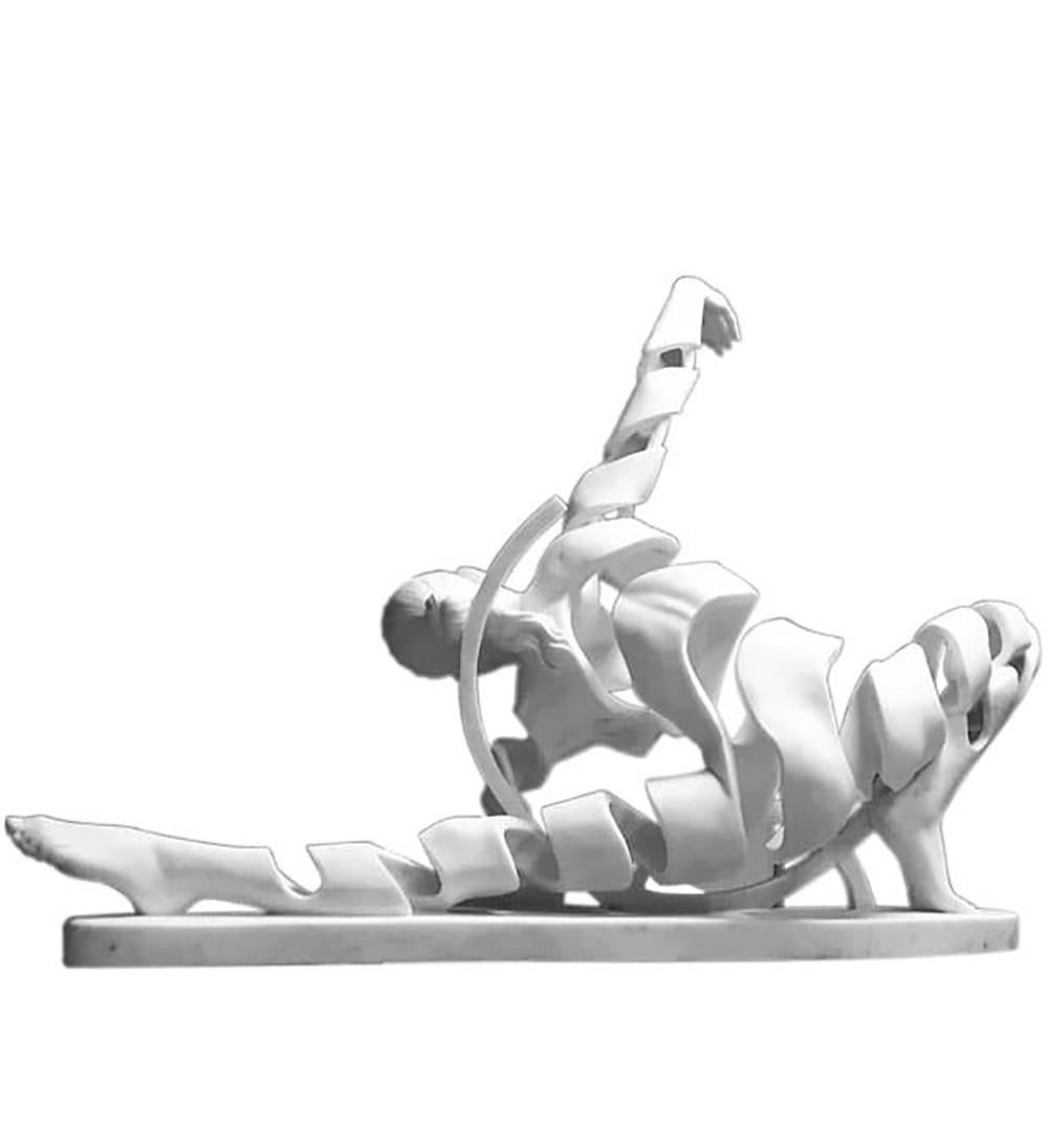 Figurative white resin big-scale sculpture 