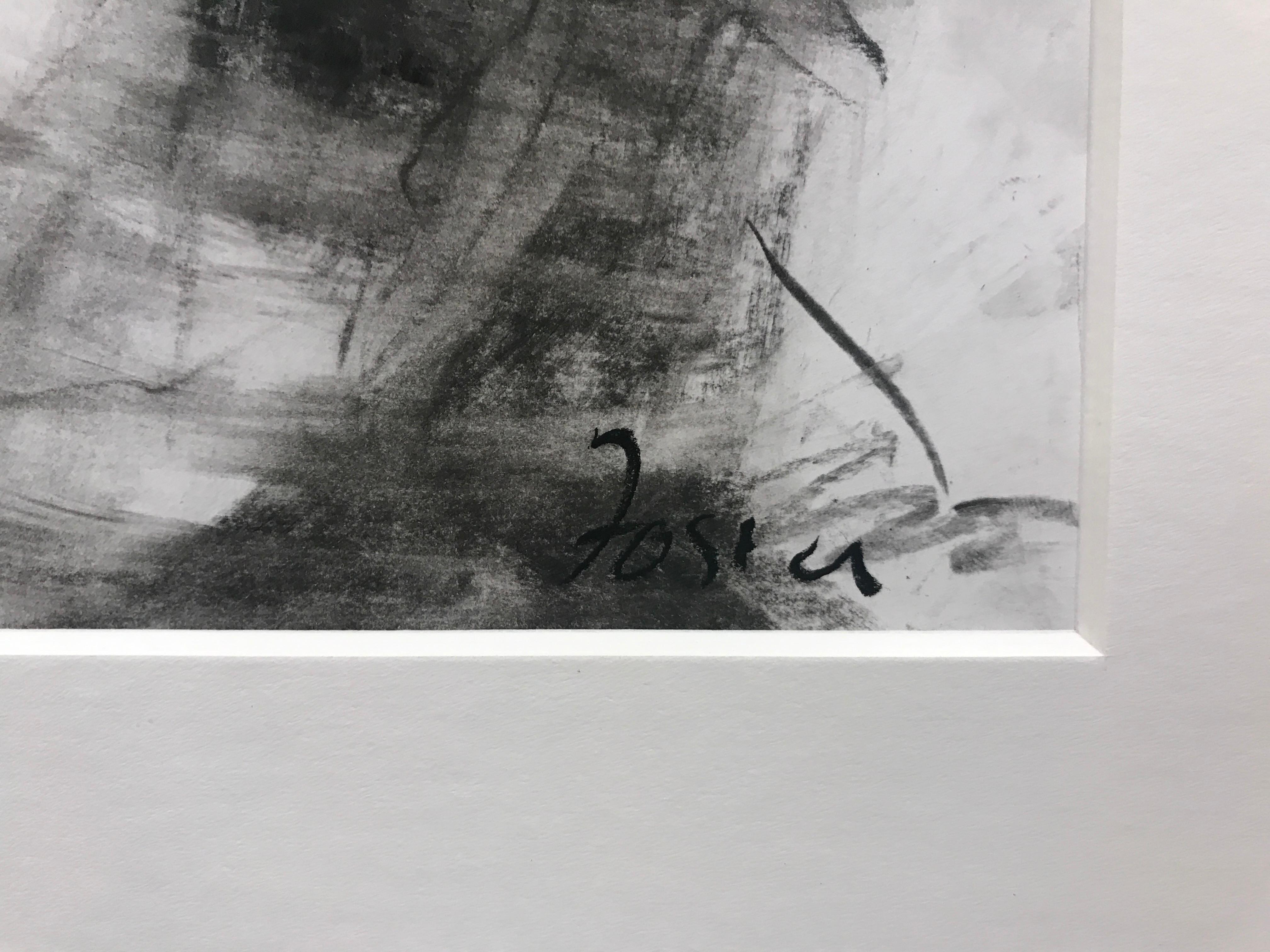 Currents II by Gail Foster 2018 Petite Framed Charcoal on Paper Figurative 2
