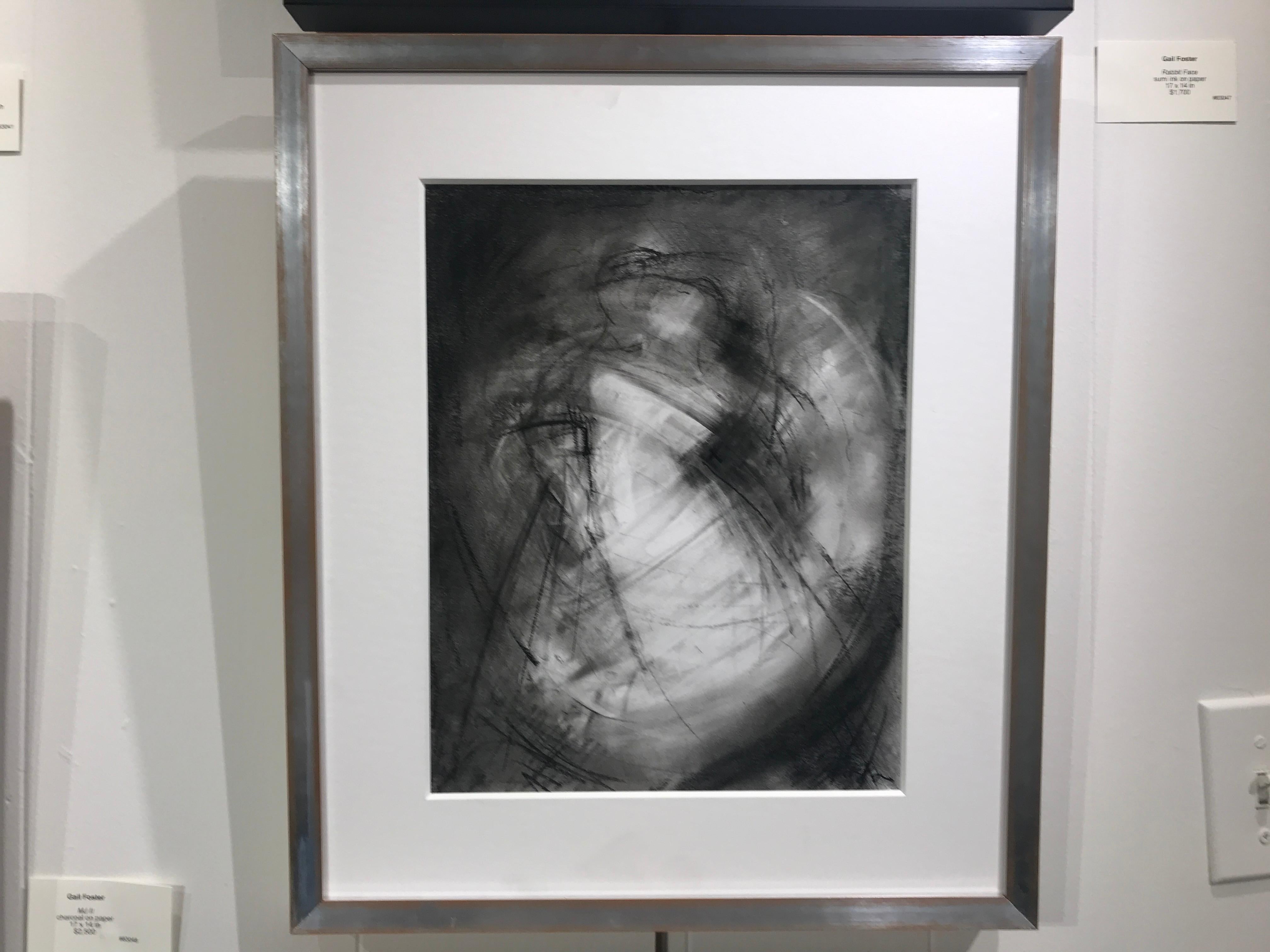 Currents III by Gail Foster 2018 Petite Framed Charcoal on Paper Figurative 1