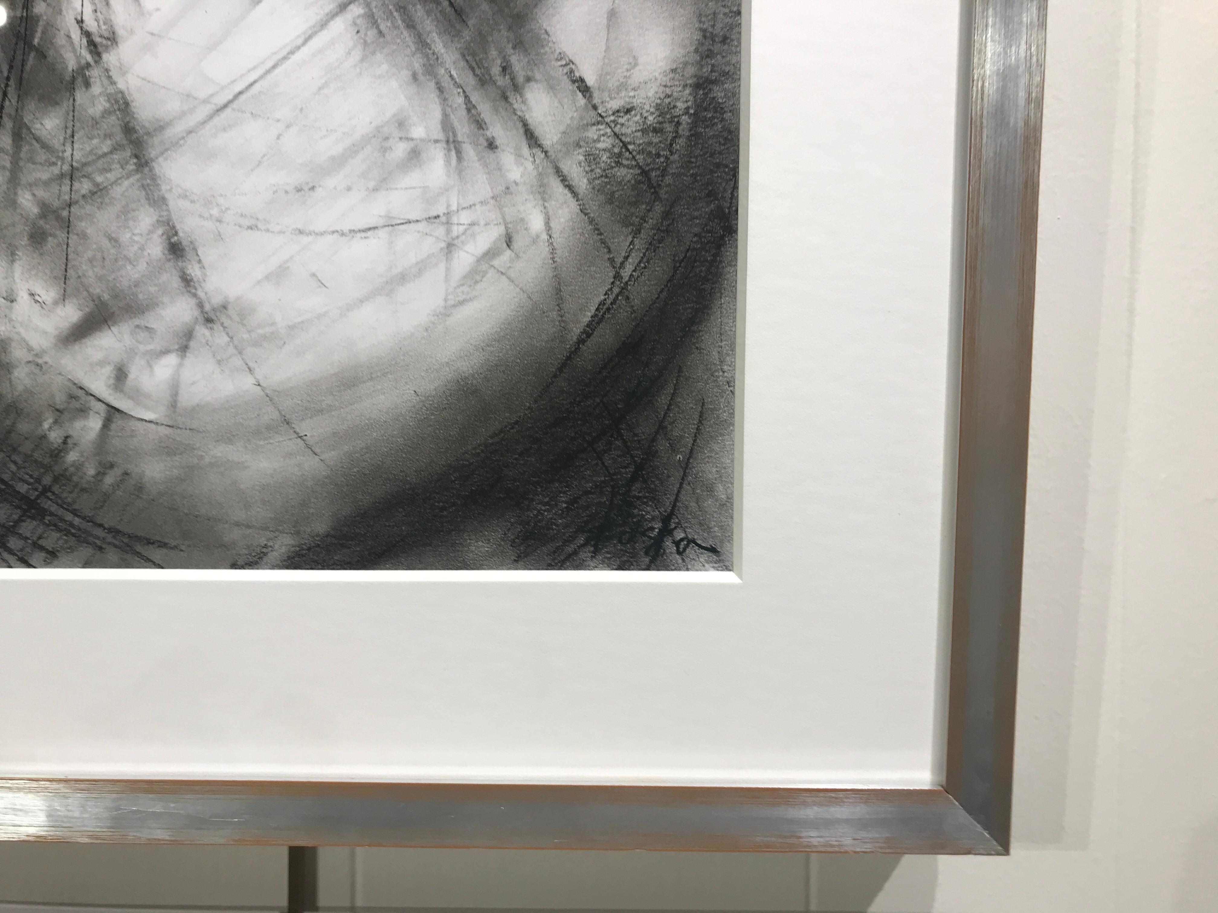 Currents III by Gail Foster 2018 Petite Framed Charcoal on Paper Figurative 4