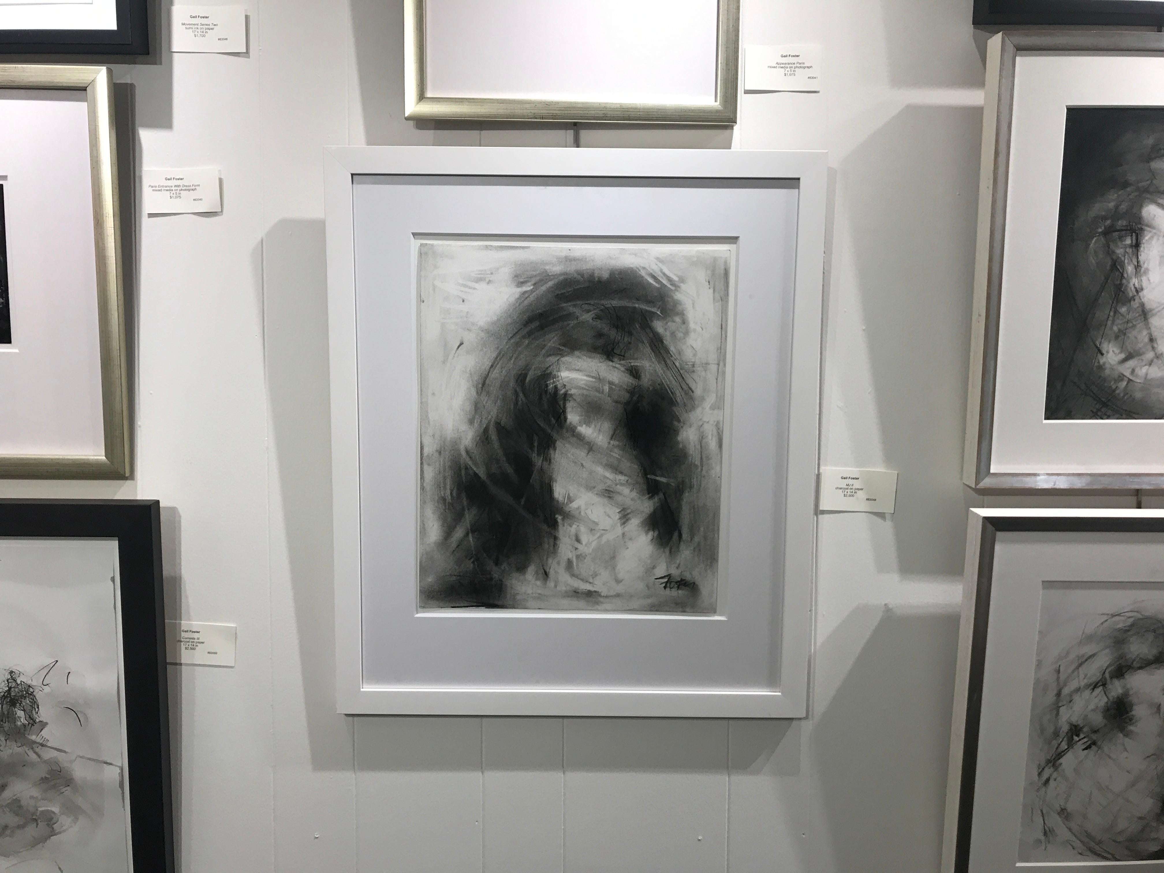 MJ II by Gail Foster 2018 Petite Framed Charcoal on Paper Figurative 3