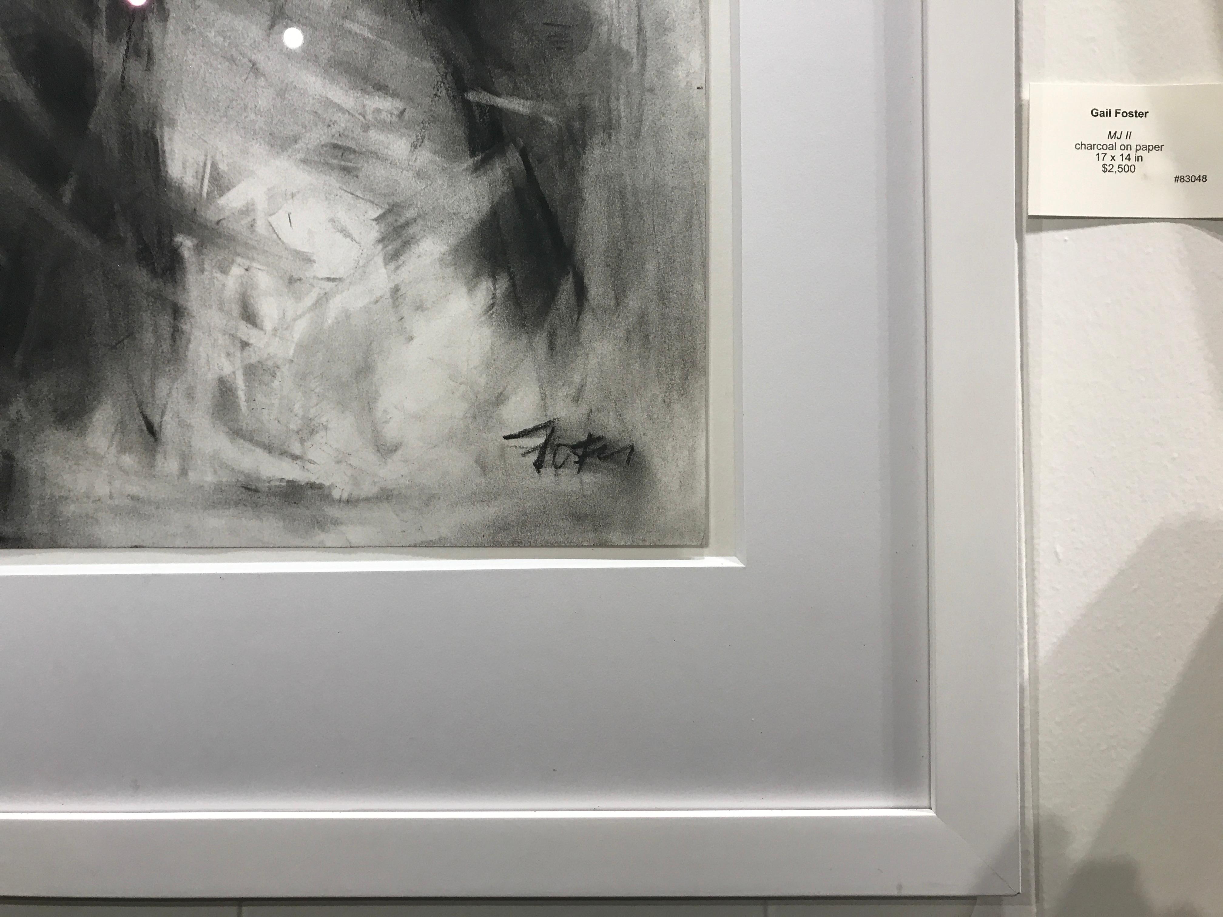 MJ II by Gail Foster 2018 Petite Framed Charcoal on Paper Figurative 6