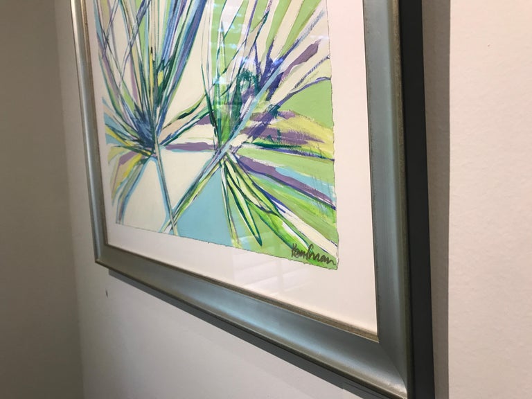 Kelli Kaufman - Palm Frond III, Vertical Framed Abstracted Palm on ...