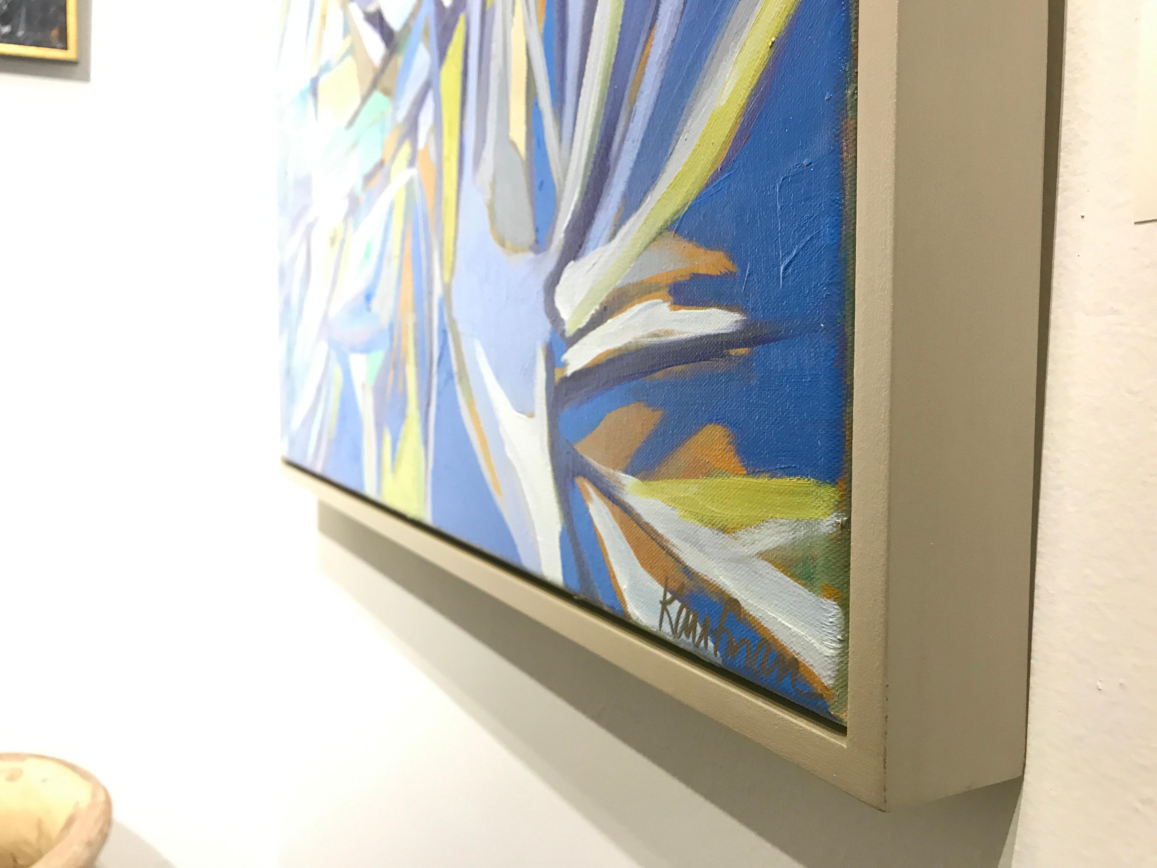 Coastal Palm, Kelli Kaufman Vertical Framed Oil and Wax on Canvas Painting 6