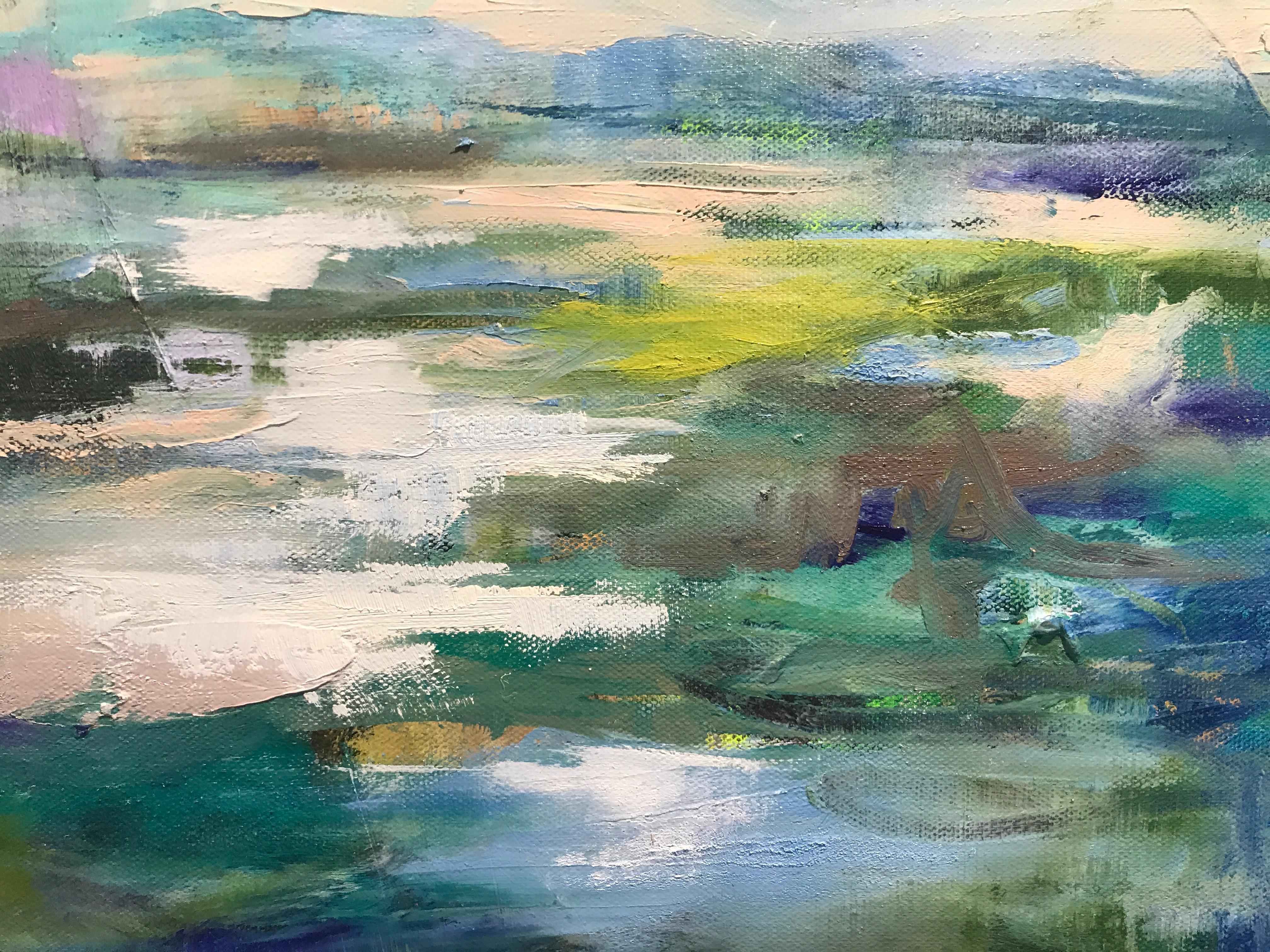 Engulfed I, Kelli Kaufman Framed Landscape Oil and Wax on Canvas Painting 4