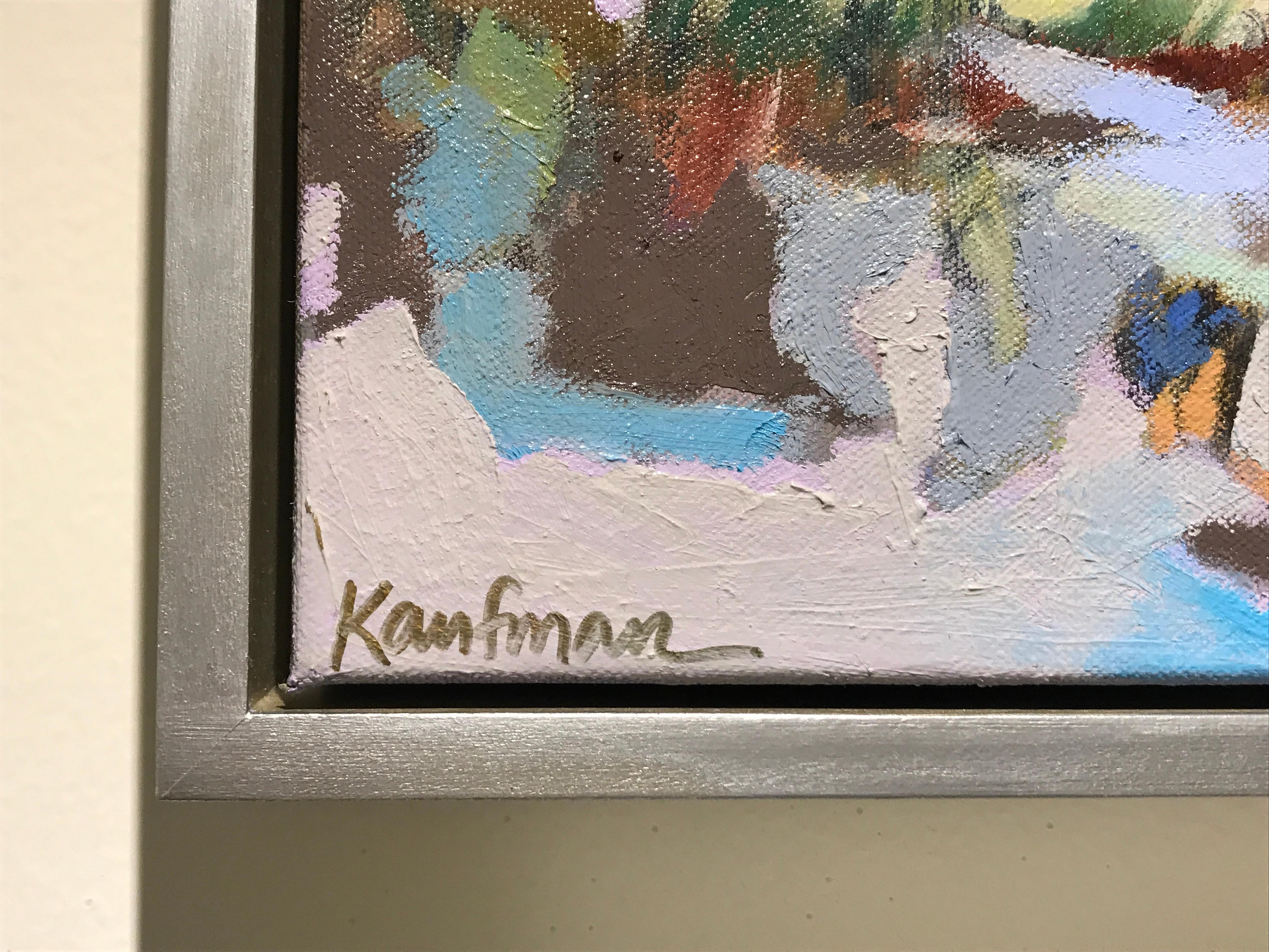 Marsh at Dusk, Kelli Kaufman Oil and Wax on Canvas Mounted on Panel Painting 1