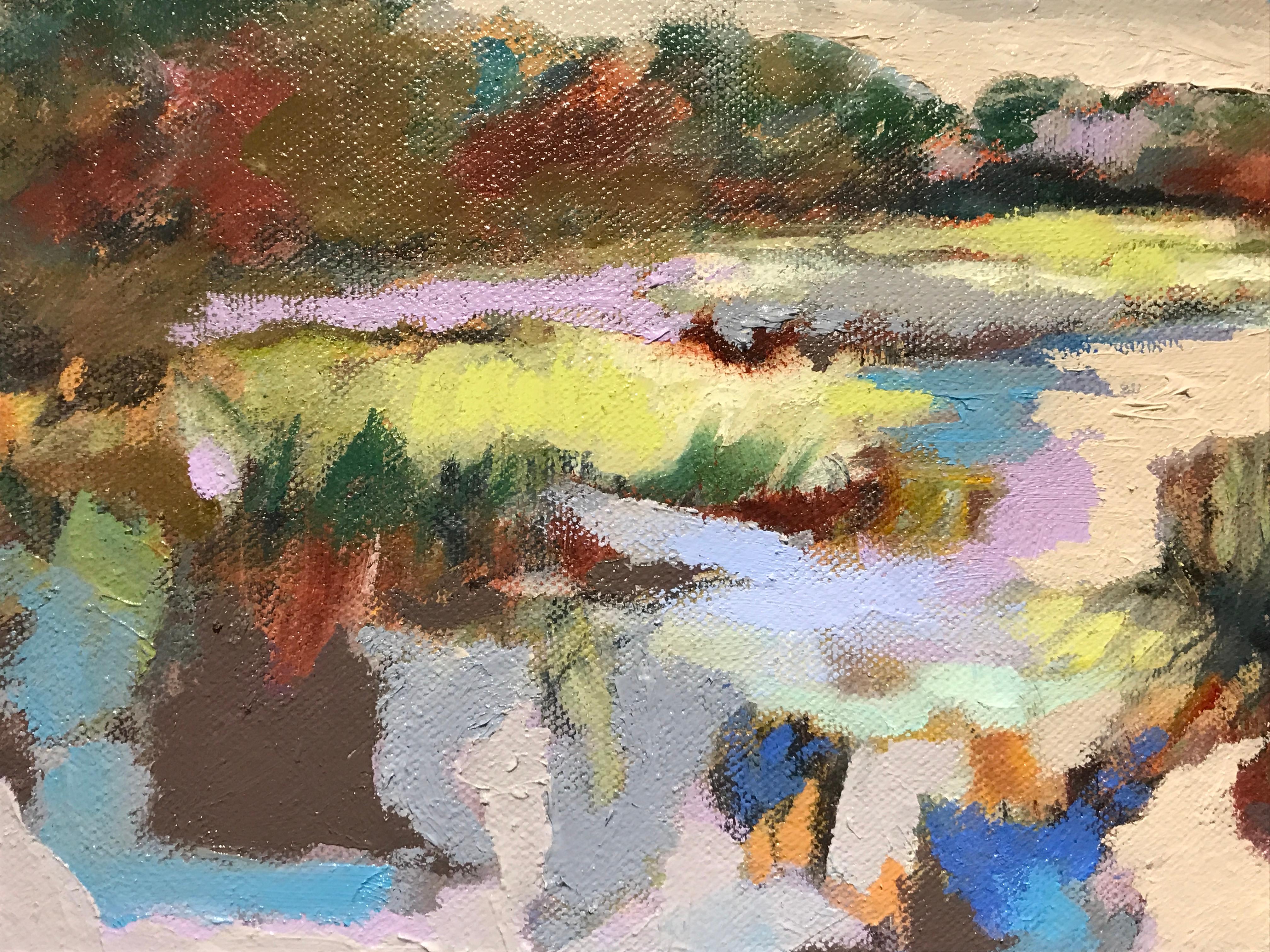 Marsh at Dusk, Kelli Kaufman Oil and Wax on Canvas Mounted on Panel Painting 2