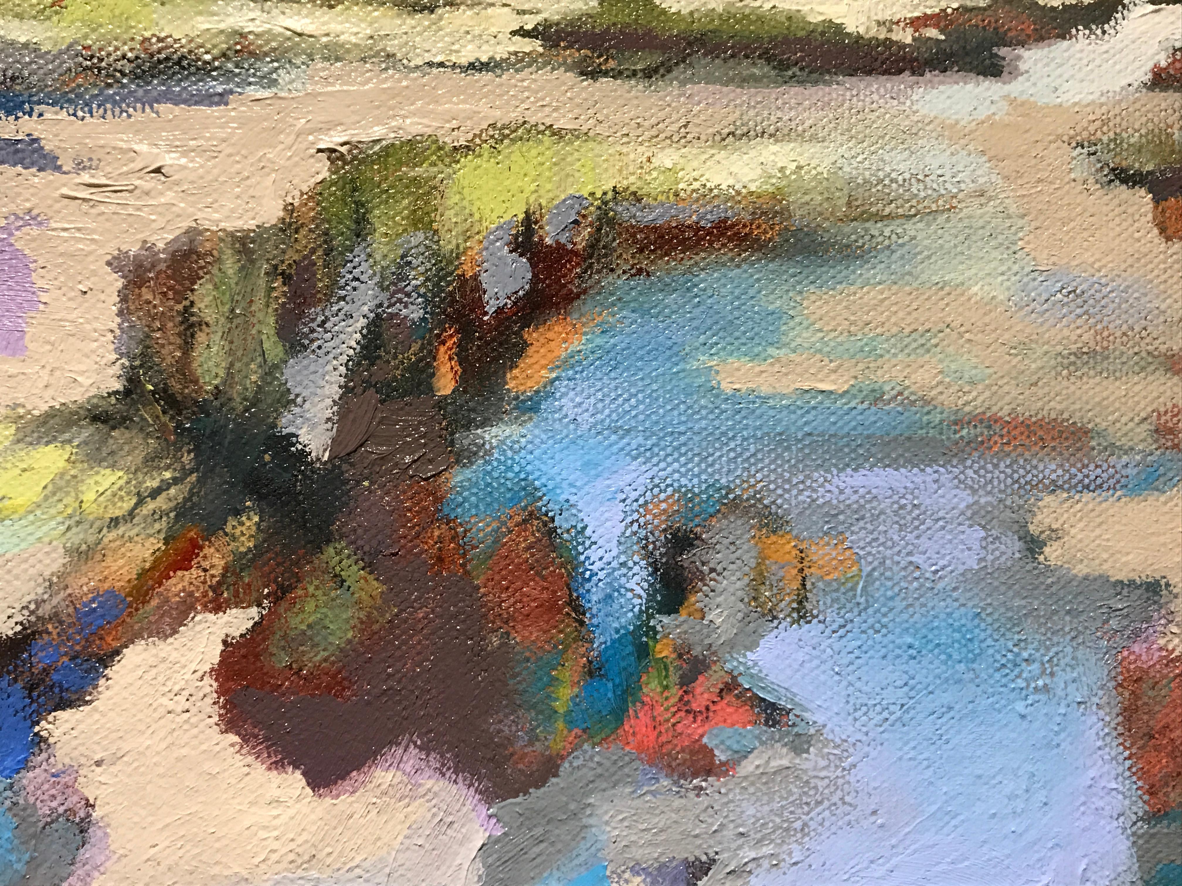 Marsh at Dusk, Kelli Kaufman Oil and Wax on Canvas Mounted on Panel Painting 3