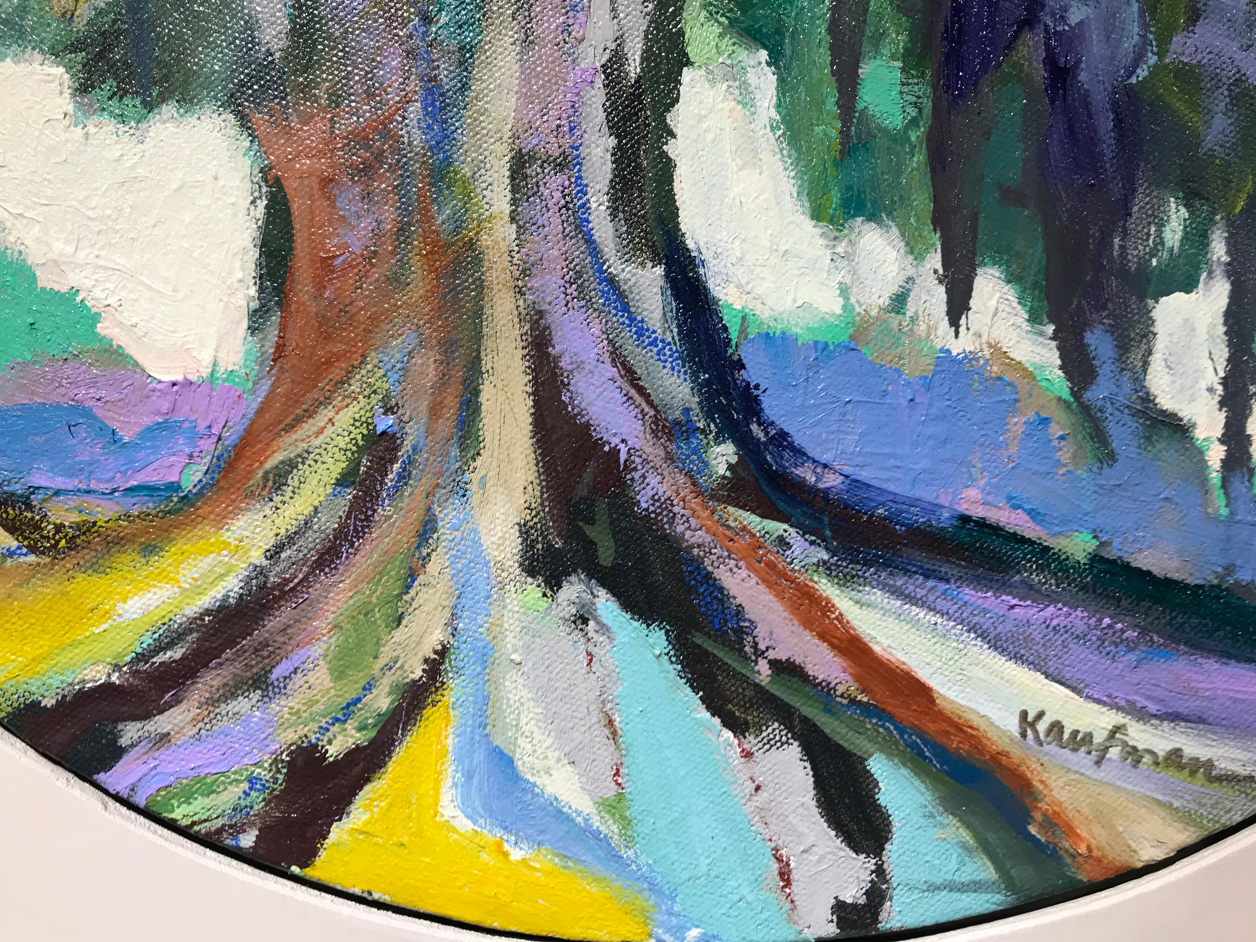 Oak II, Kelli Kaufman Framed Landscape Oil and Wax on Canvas Painting 4
