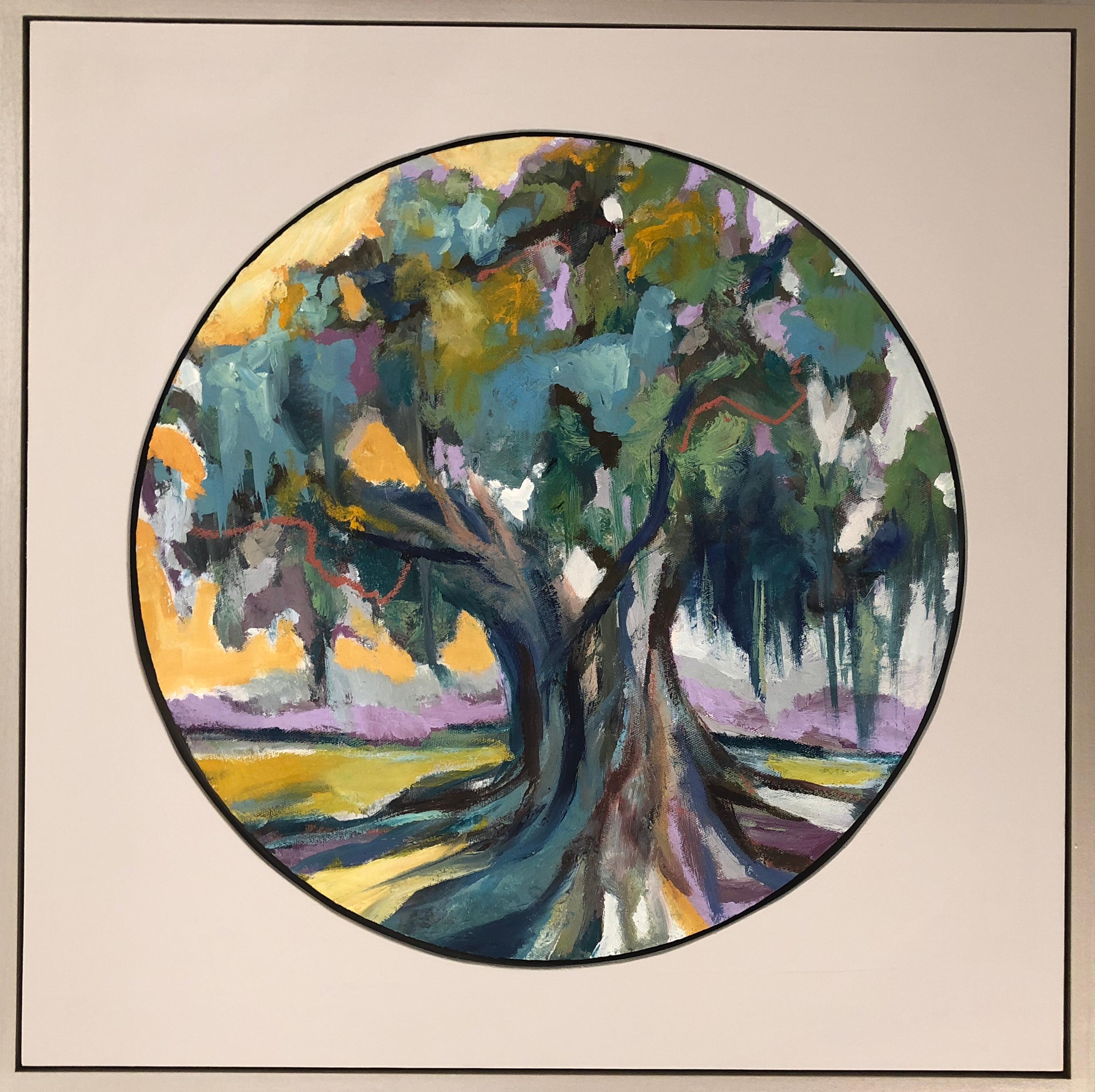 circular landscape painting
