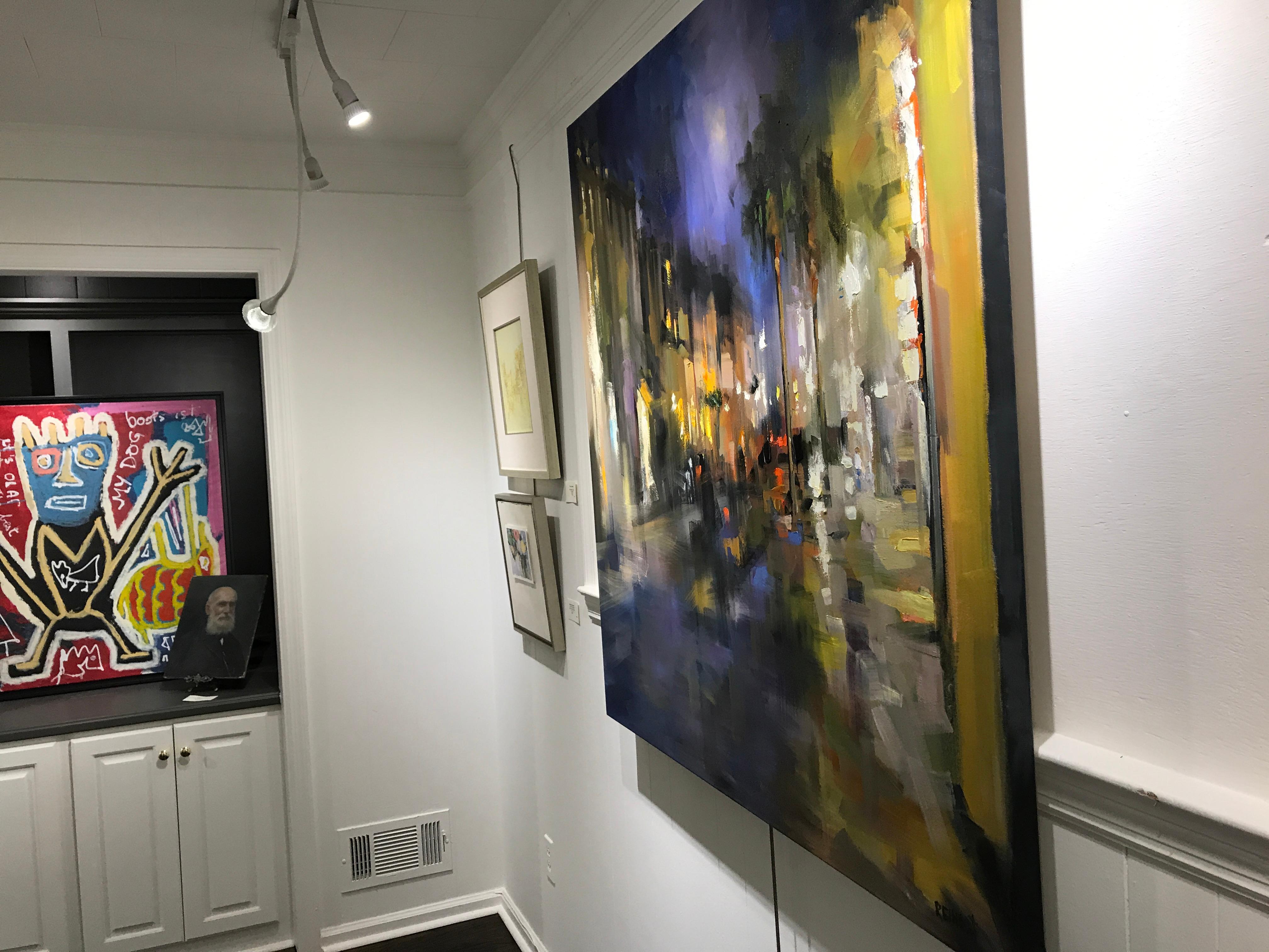 Southern Nocturne by Rick Reinert, Large Impressionist Charleston Street Scene 5