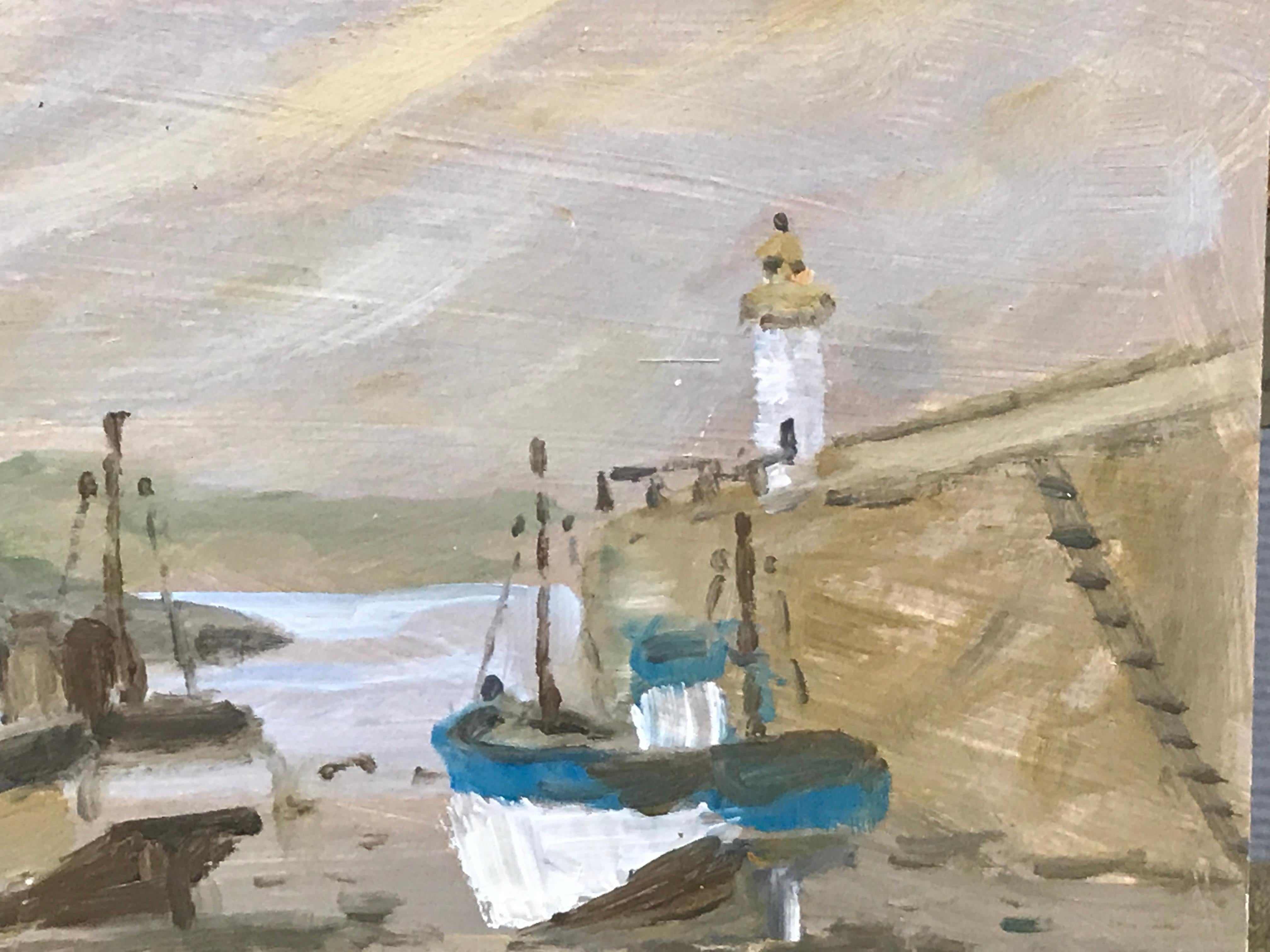 Marée Basse à Erquy by Fanch Lel, French Oil Seaside Painting from Brittany 1