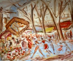 Marché Dansant von Georges Nasri, Französisch Horizontal Oil auf Leinwand Gemälde