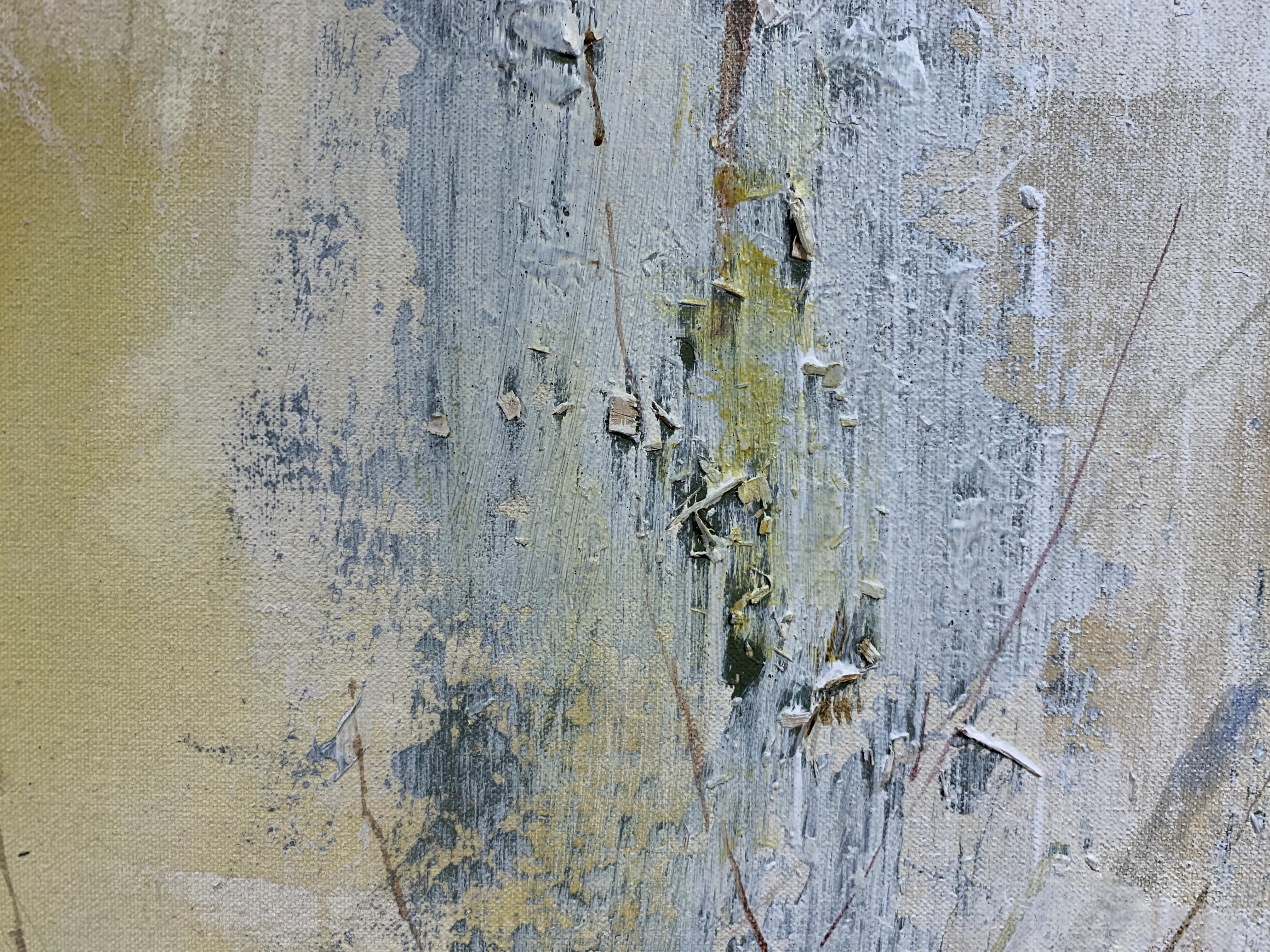 Leaving (Bay-Breasted Blue Warbler) by Justin Kellner Vertical Abstract Painting 5