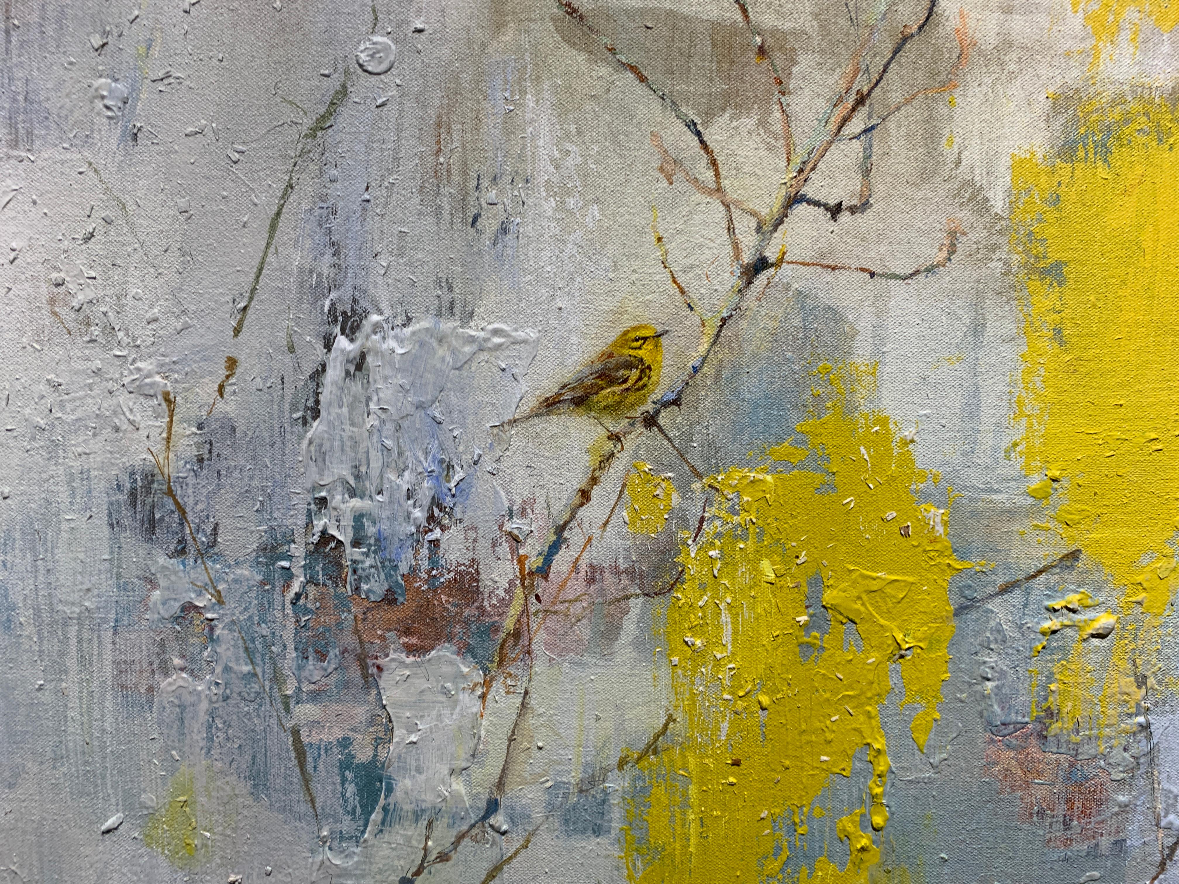 Did You Hear the Sound? (Prairie Warbler) by Justin Kellner Large Abstract Piece 3