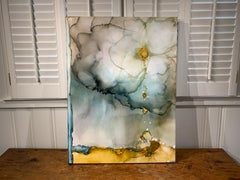 Camellia by Shirley Lewis Large Vertical Contemporary Painting