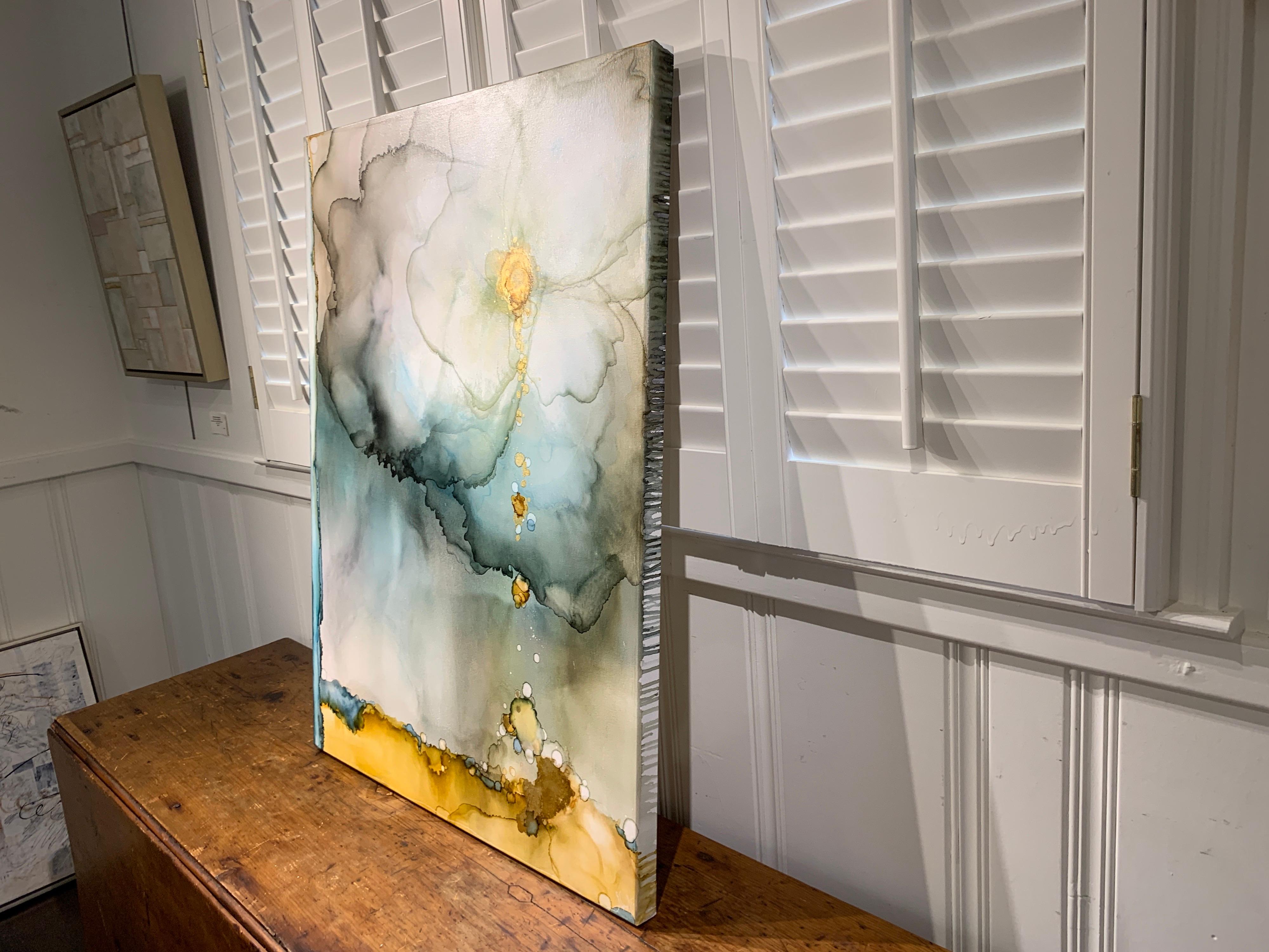 Camellia by Shirley Lewis Large Vertical Contemporary Painting 3