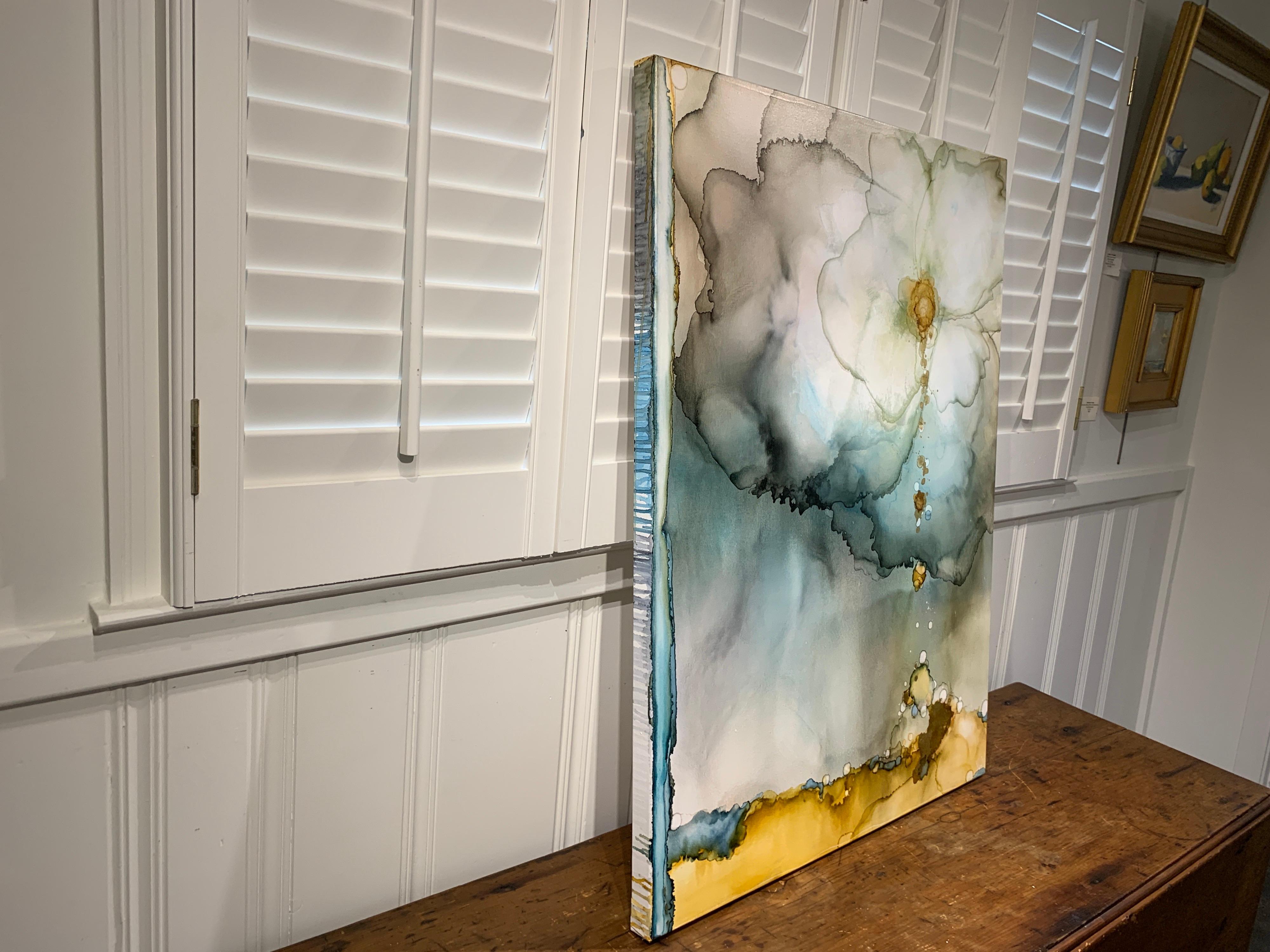 Camellia by Shirley Lewis Large Vertical Contemporary Painting 4