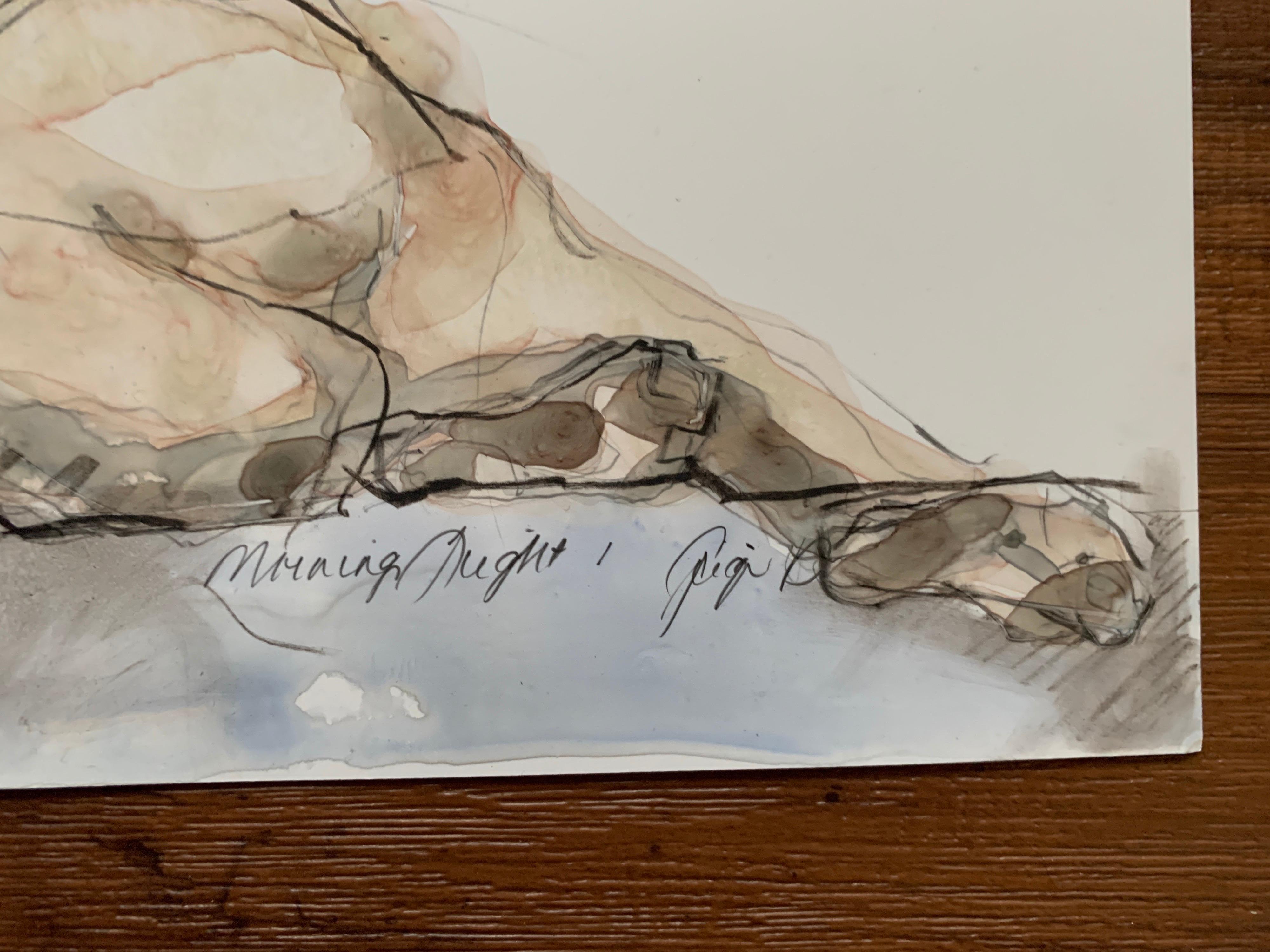 Morning Light IV by Teresa Gigi Davis Petite Watercolor Nude on Paper 2
