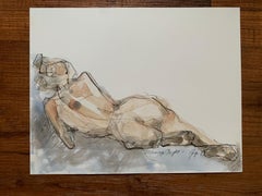 Morning Light IV by Teresa Gigi Davis Petite Watercolor Nude on Paper