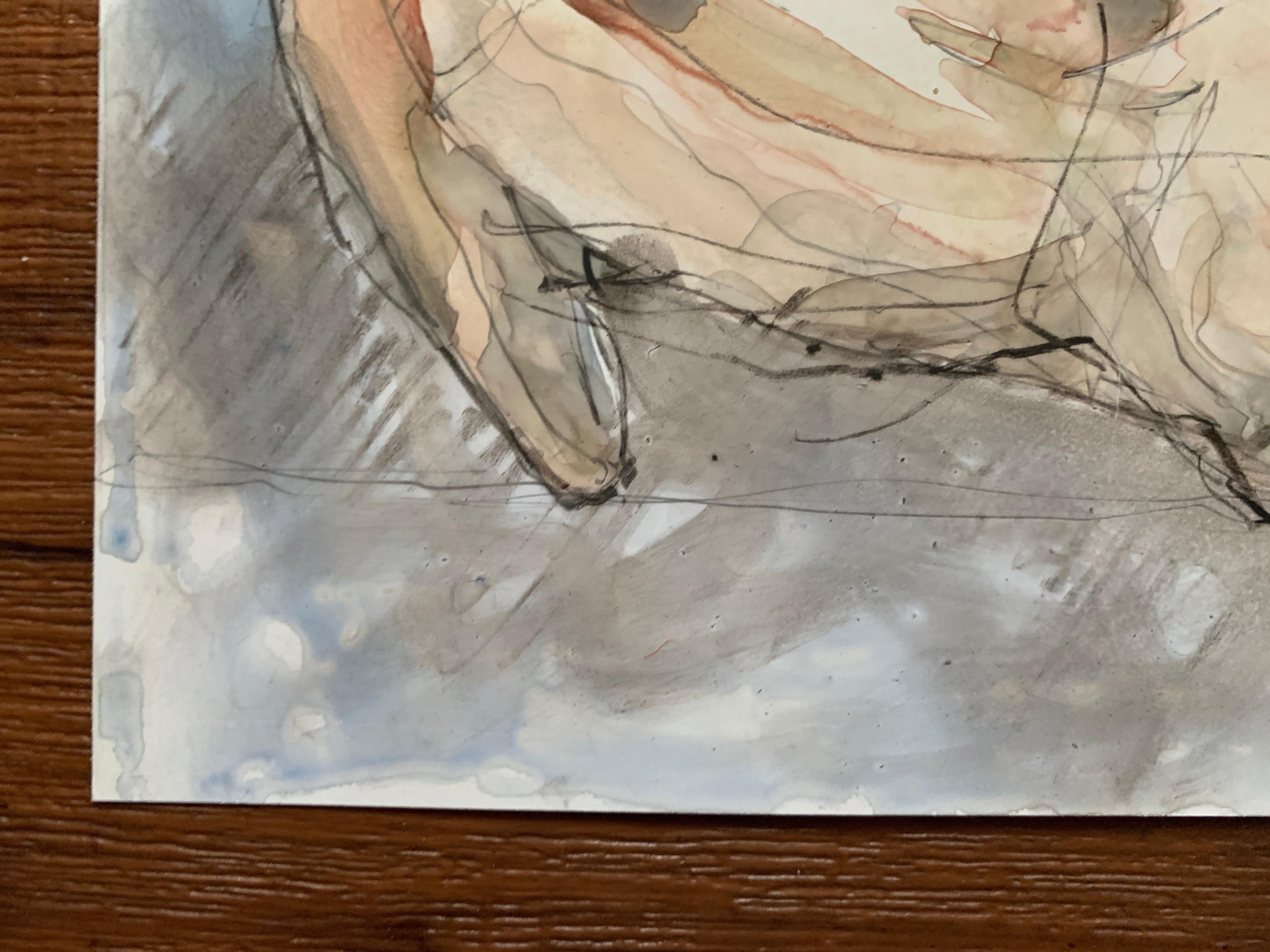 Morning Light IV by Teresa Gigi Davis Petite Watercolor Nude on Paper 4
