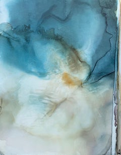 Blue Waters de Shirley Lewis Grande peinture verticale contemporaine
